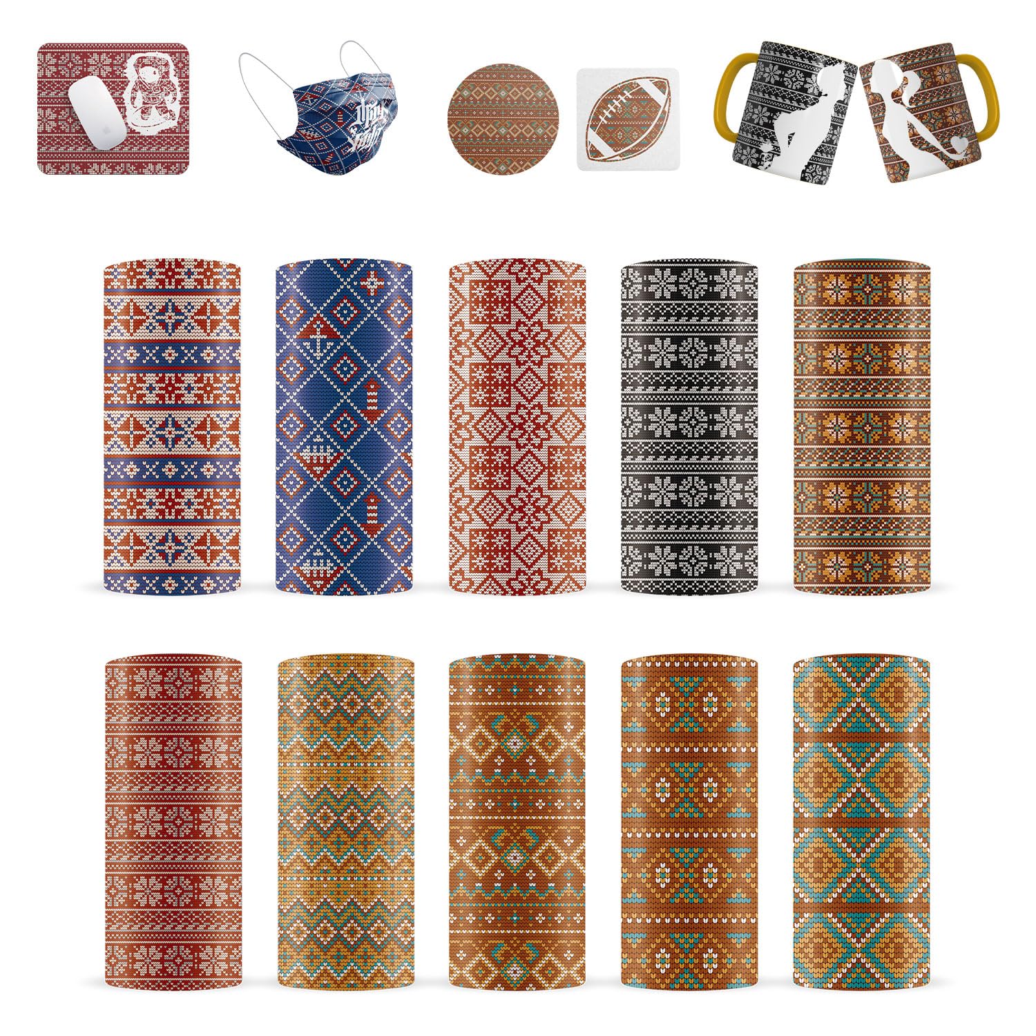 10 Pcs 4.5"x12" Retro Infusible Ink Transfer Sheets, Vintage Sublimation Transfer Paper for Heat Press DIY Mugs, T-Shirts, Tumblers, Earrings, Printed Pattern for Cricut Joy