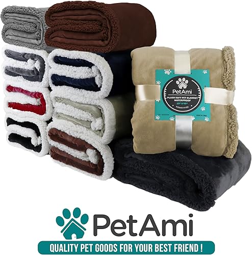 Miniatura 9 de PetAmi - Manta impermeable para perro adecuada para cama, sofá  Funda impermeable para cama de perro, para perros grandes, cachorros  Manta de forro