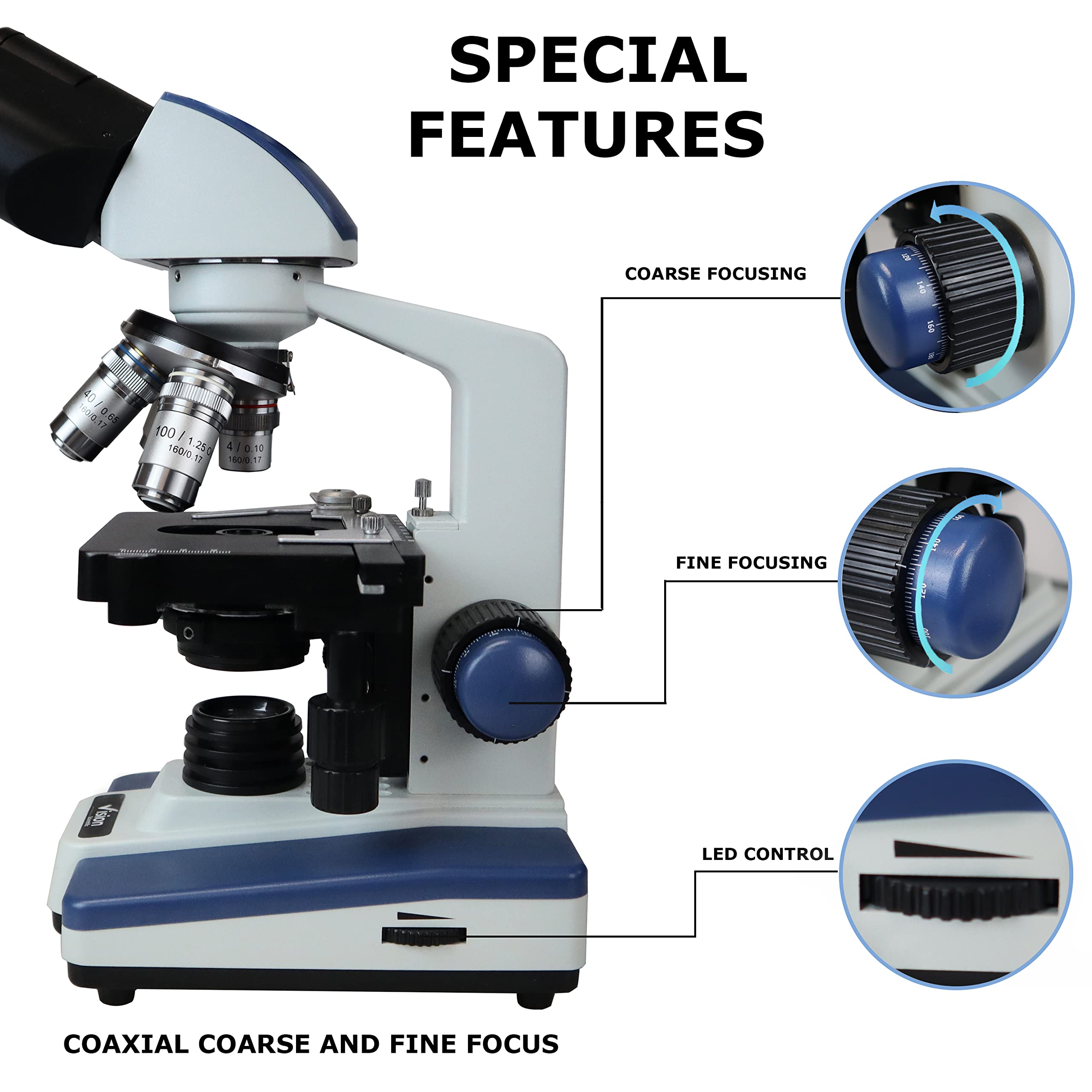 OMAX 40X-2500X Trinocular Compound Microscope With 1.3MP Camera - Digital Lab Microscope