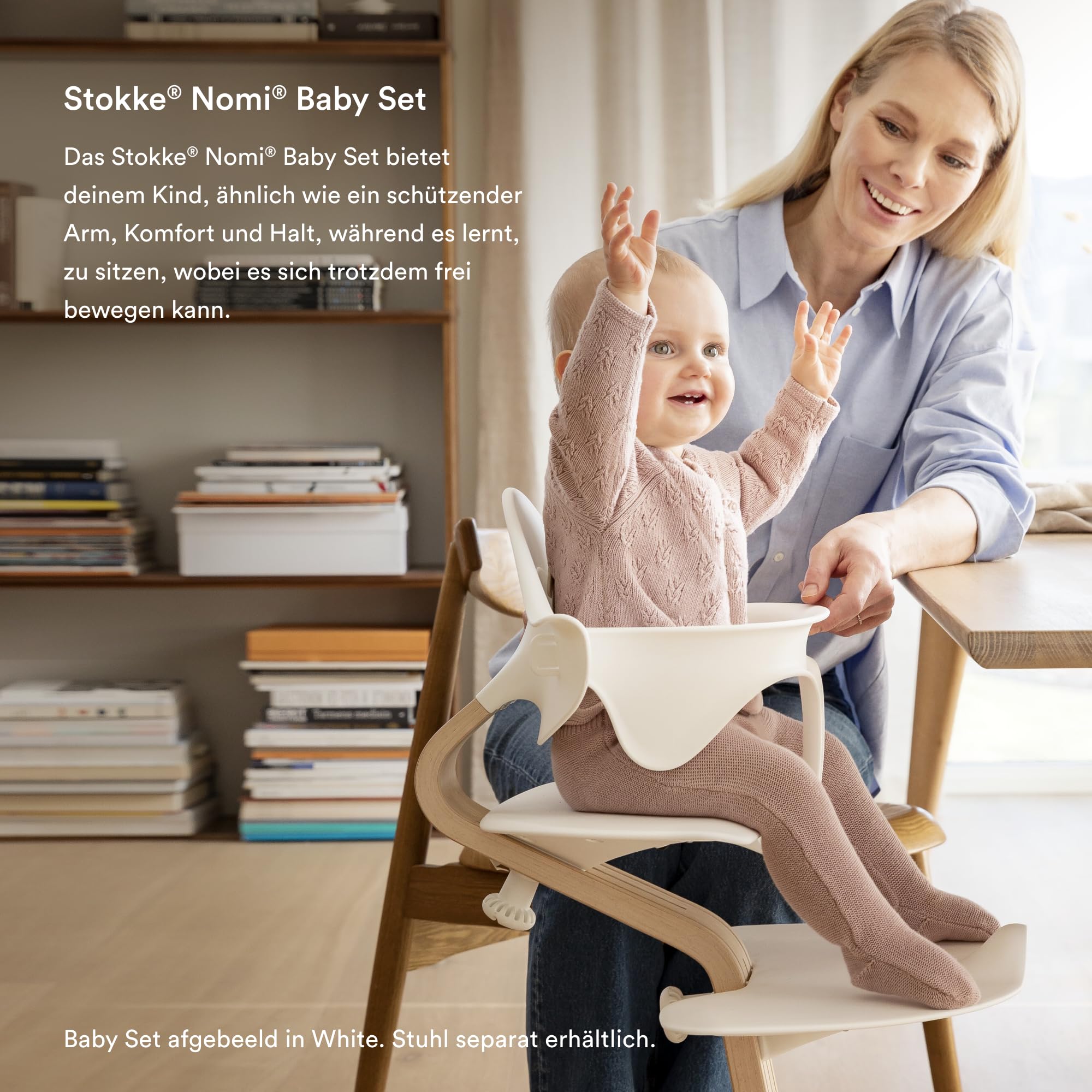 Stokke Nomi Baby Set, Anthracite - Bietet deinem Baby Seiten- und Rückenhalt, während es Sitzen lernt - Mit allen Nomi Stühlen kompatibel