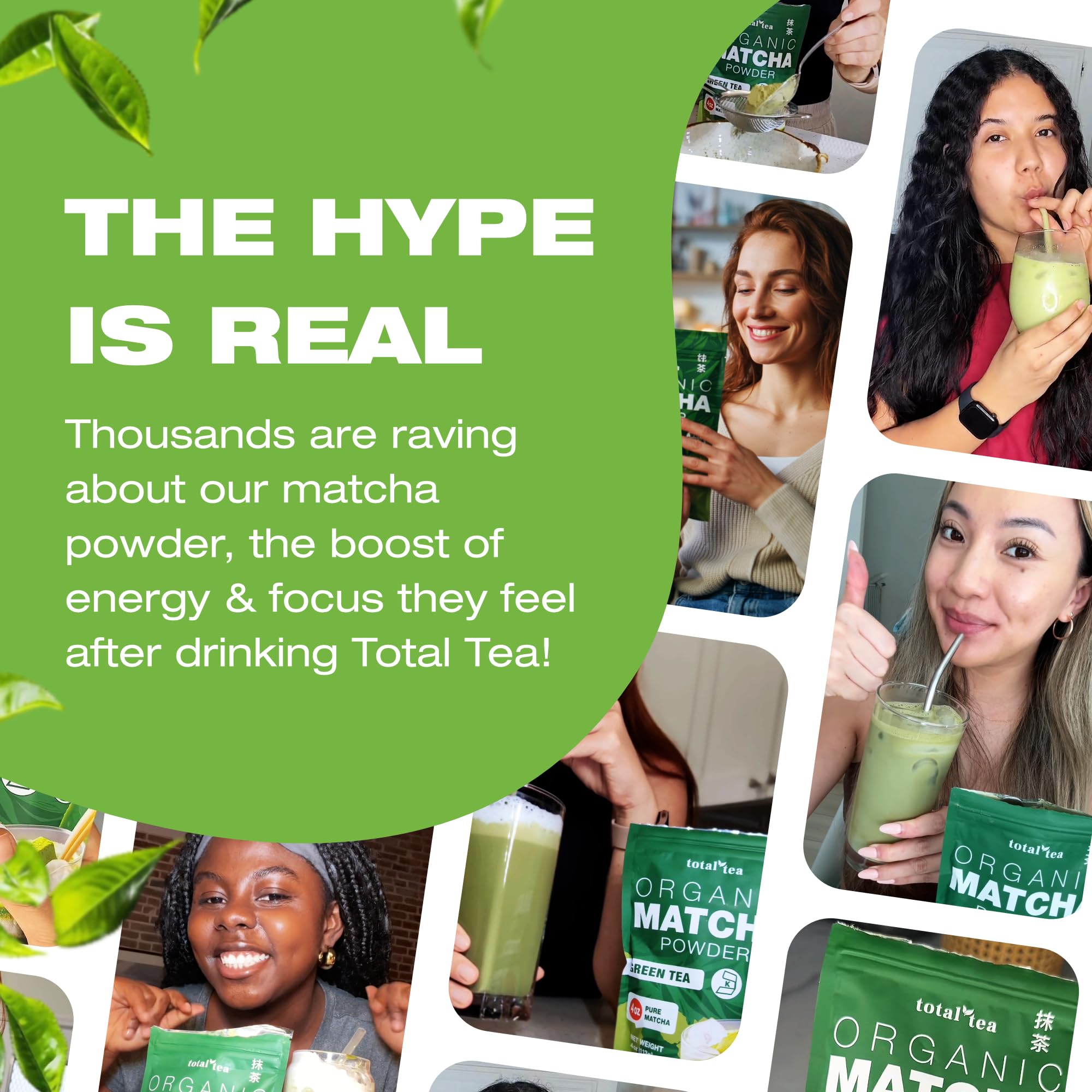 Organic Matcha Green Tea Powder 1lb Certified USDA Organic Powder for Matcha Latte Tea and Smoothies Kosher Non-Gmo — view 3