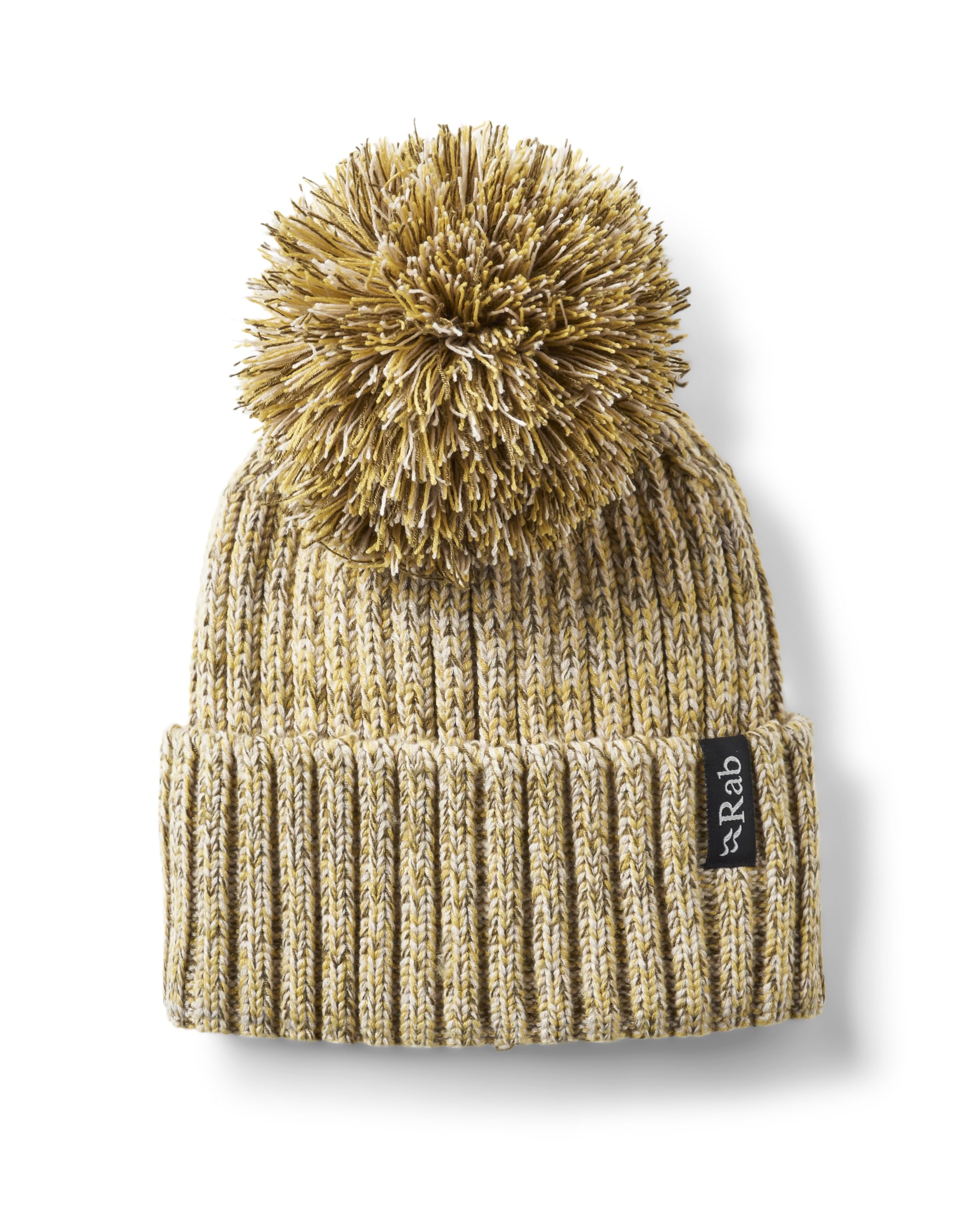 Rab Unisex Dark Pollen/Pebble Kharve Bobble Pom Beanie - Warm Skull Cap For Hiking & Skiing - One Size