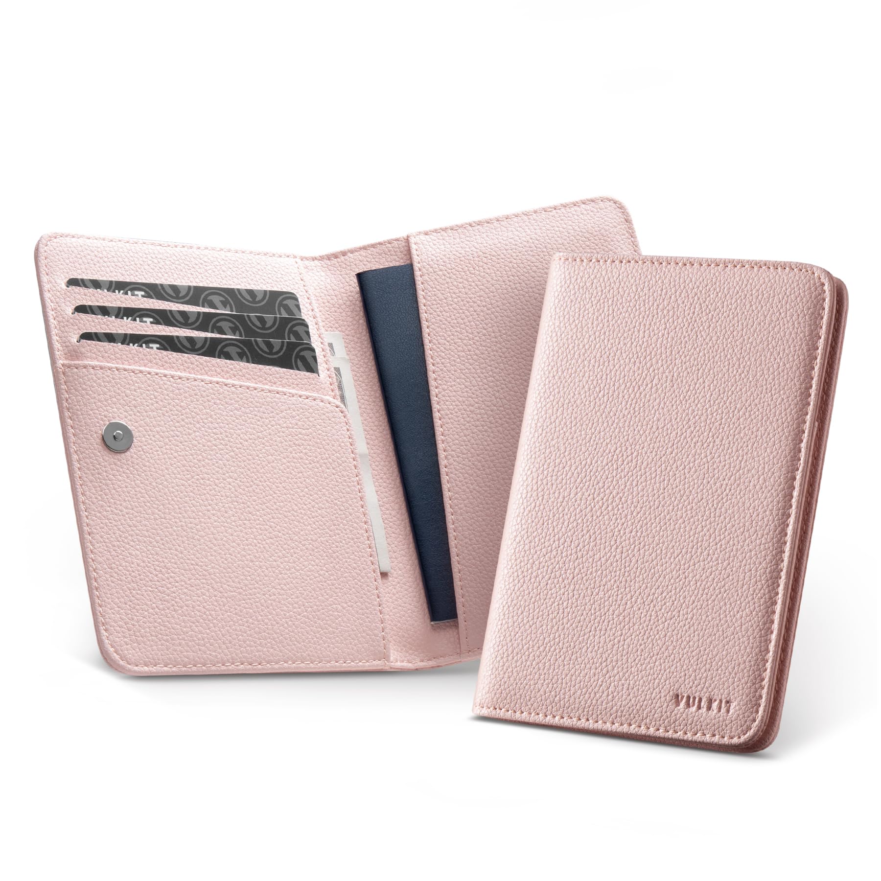 VULKIT Passport Holder Magnetic Closure RFID Blocking Travel Wallet Passport Book Cover Boarding Pass Holder Travel Essentials