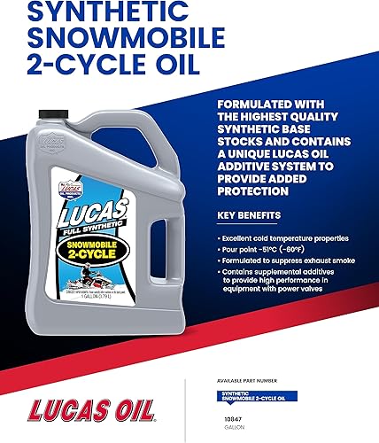 Miniatura 6 de Lucas Oil 10847 Aceite sintético para motos de nieve de 2 ciclos, 1 galón