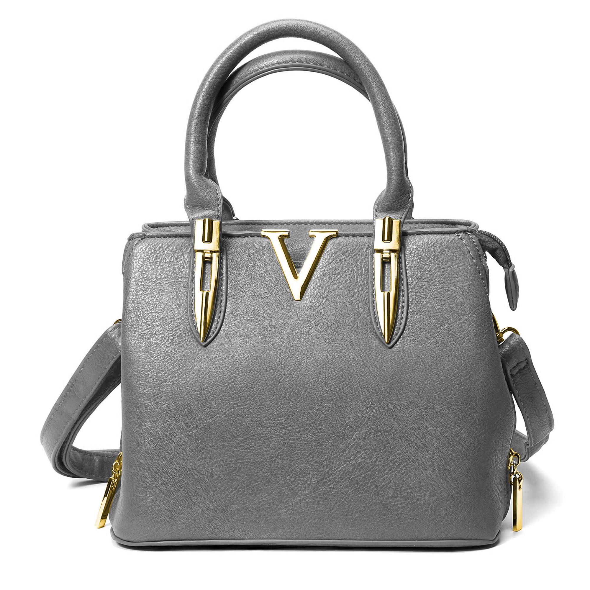 Woodland Leathers Classic Designer Bags - Metallic Accent Shoulder & Top Handle Handbags, Vegan Leather Options