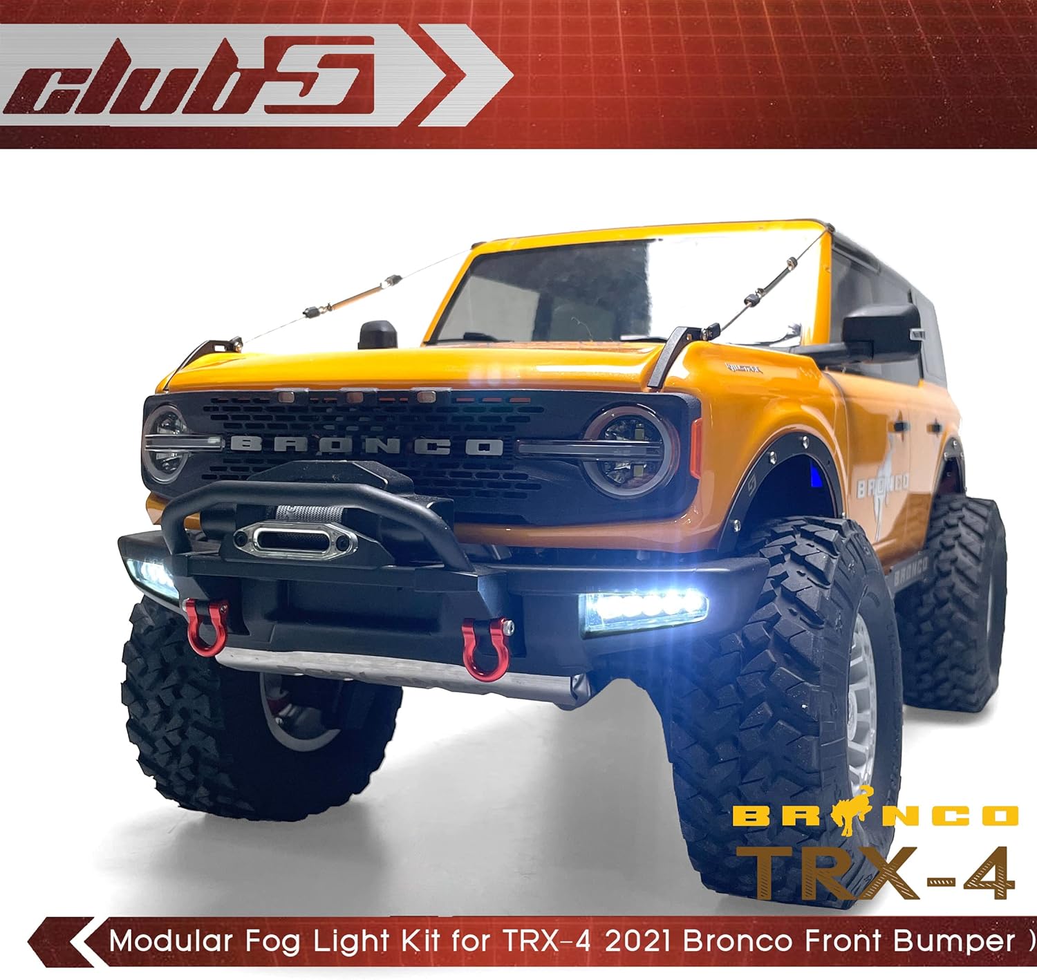 Club 5 Racing Compatible with/Replacement for Modular Fog Light Kit (10 LEDs) Front Bumper TRX-4 2021 C-TRX4-100