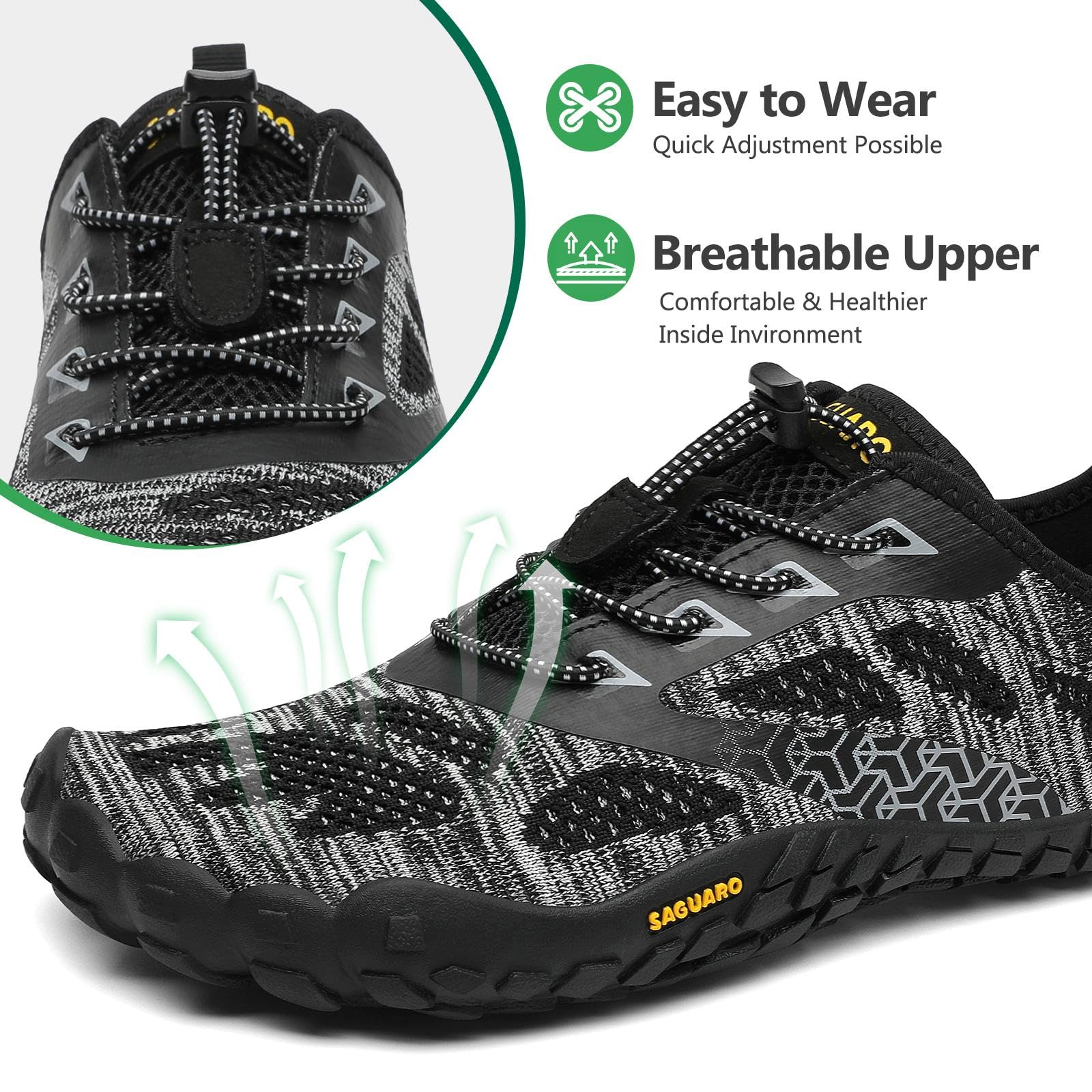 SAGUARO Estate Scarpe Barefoot Minimaliste Uomo Donna Comode e Leggere Antiscivolo Trekking Trail Running Scarpe Asciugatura Rapida Outdoor e Indoor
