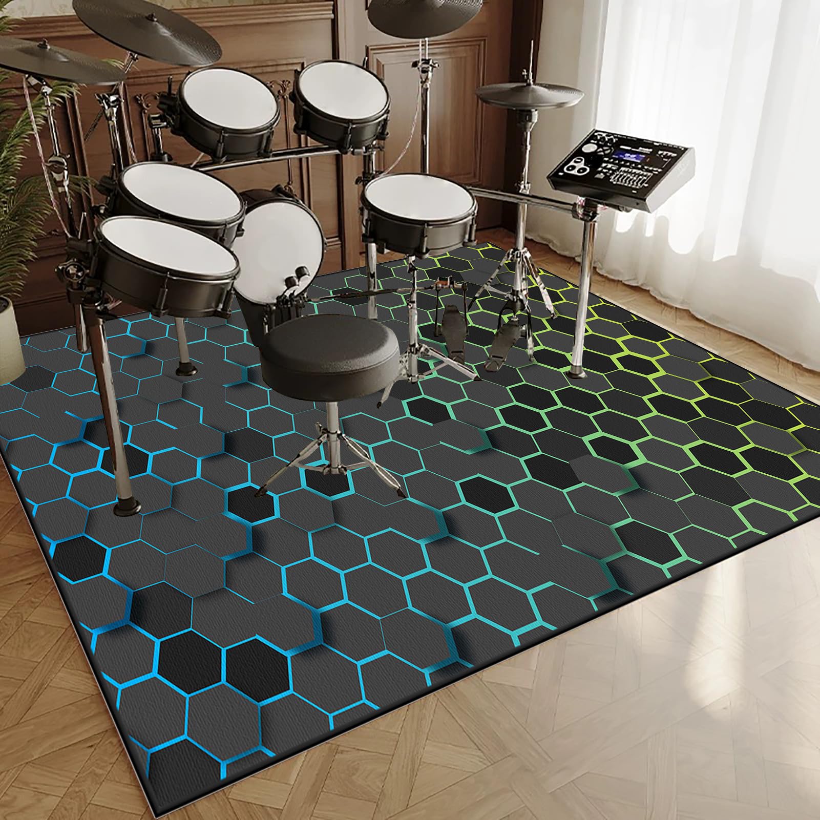 Dywaniki wodne Dźwiękoszczelny dywan bębnowy 160 x 120 cm mata do perkusyjnego perkusyjnego profesjonalnego jazzu do bębna bębna akustycznego bębna i innych instrumentów