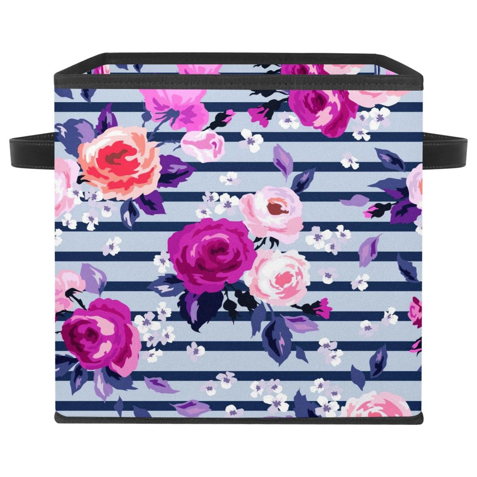 Boîte de rangement cube fleurie pour organiser la chambre à coucher