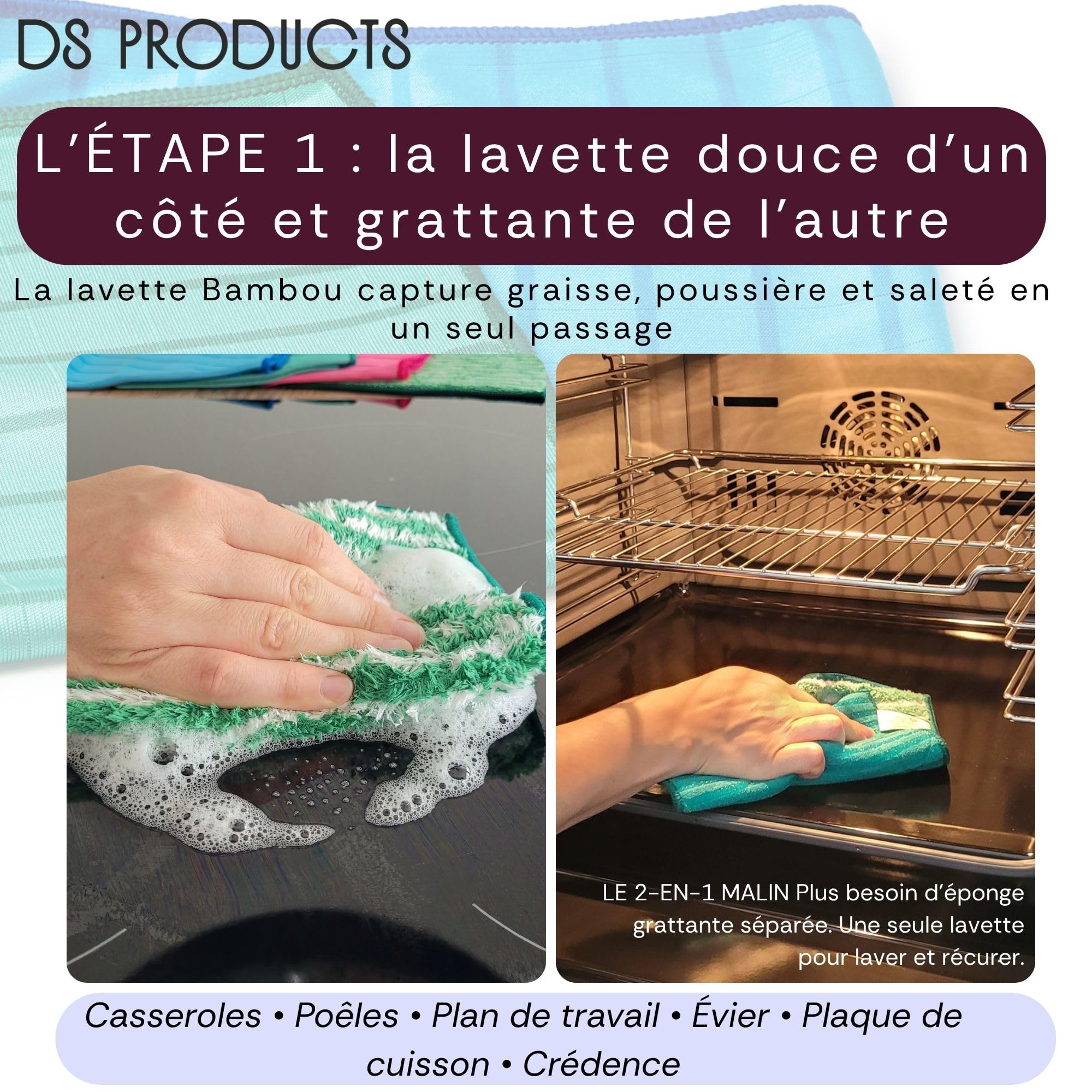 Kit de 5 paños de microfibra de bambú brillante – Limpiacristales sin huellas – Ultra absorbente y duradero – Paños de bambú hipoalergénicos – Toallitas lavadoras ecológicas y reutilizables
