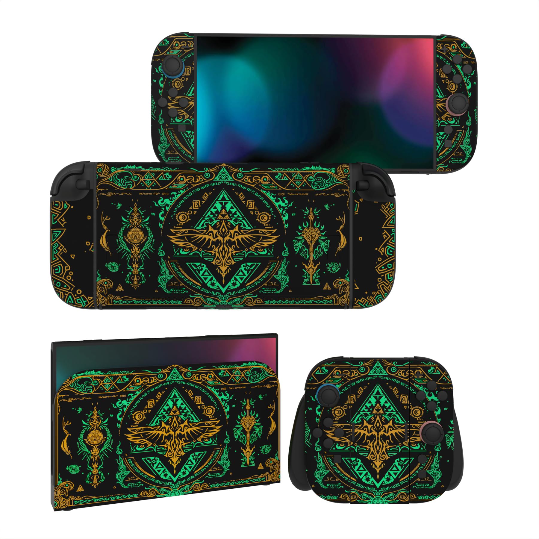 PlayVital Full Set Protective Skins for Nintendo Switch 2 Console & Joycon, Customized Vinyl Decal Wrap Sticker for Nintendo Switch 2 & Dock & Hand Grips - The Great Wave off Kanagawa — view 9