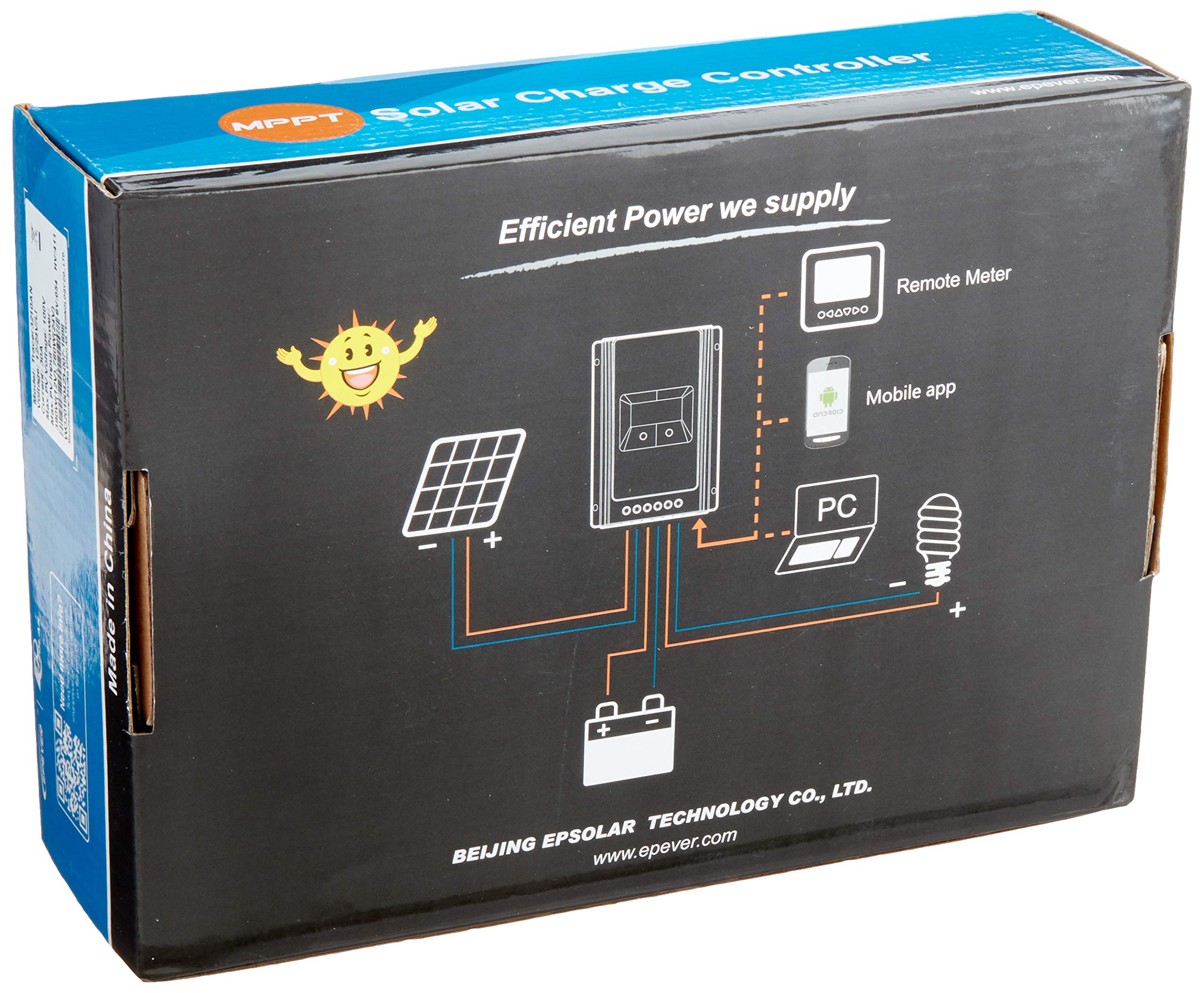 EPEVER MPPT Solar Charge Controller 30A 100V PV 3210AN Negative Ground