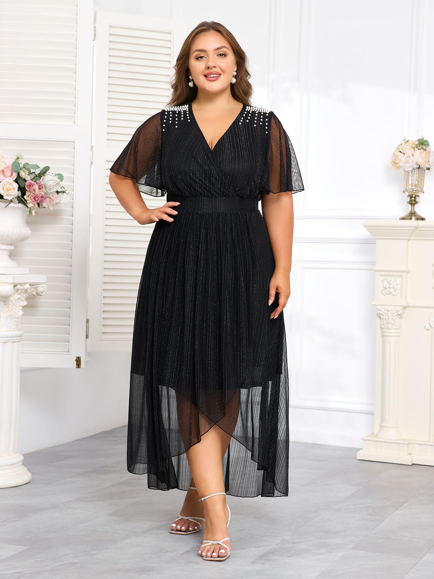 ZNU Plus Size Prom Dresses 2025 - Elegant Summer Wedding Guest Dress, Formal Cocktaill Dress for Women