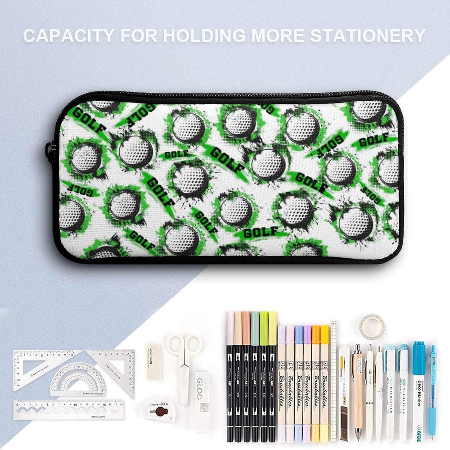 Golf Backpack with Lunch Box & Pencil Case, 16 Inch Cool Golf Themed Bookbag, Adjustable Durable Lightweight Large Capacity, Colorful Golf Backpack Set for Kids Girls Boys School - Image 8