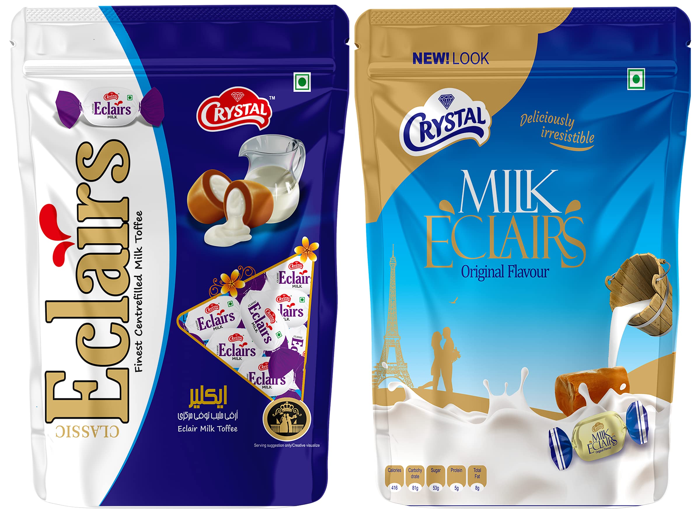 Buy Eclairs Milk Finest Centrefilled 100 Toffee + Eclairs Milk Original Flavour 100 Toffee