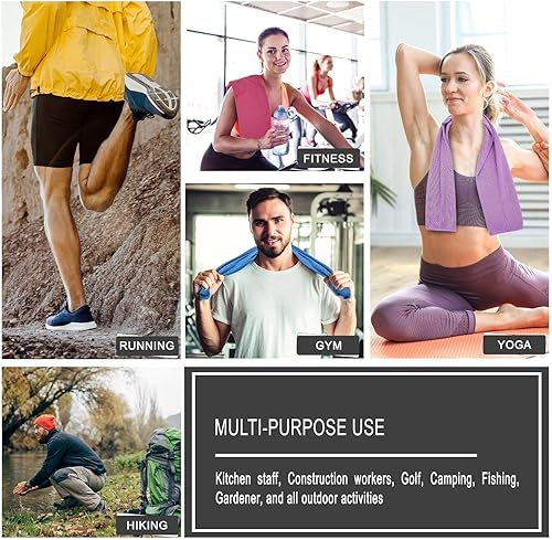 Miniatura 2 de Paquete de 4 toallas de enfriamiento de 40 x 12 pulgadas, toalla de enfriamiento a presión fría para alivio instantáneo de todas las actividades