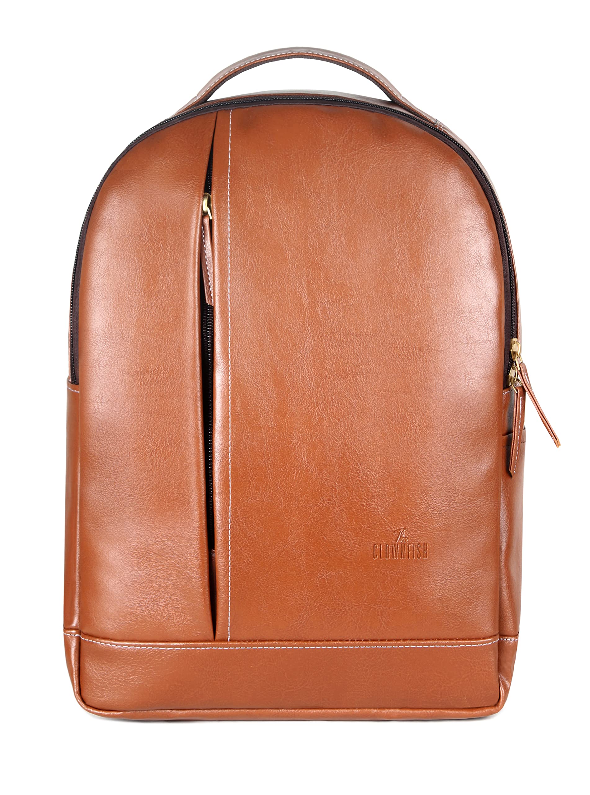 The Clownfish Fredrick 27 liters Faux Leather Mature Laptop Backpack for Men and Women for 15.6 Inch Laptops (Tan) (B09Q3DX36C) Amazon Price History, Amazon Price Tracker