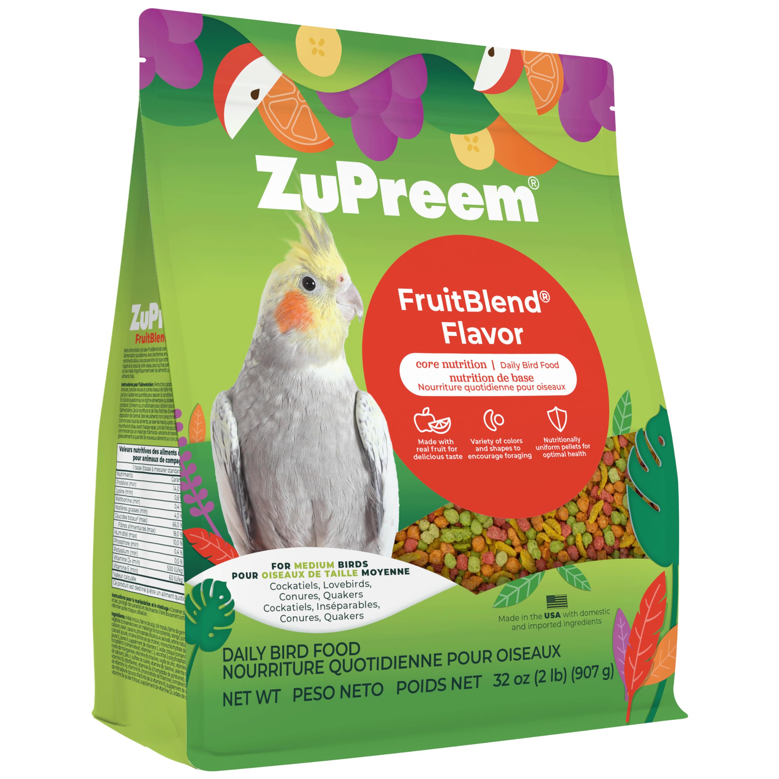 ズプリーム (ZuPreem) フルーツブレンド M オカメインコ 907グラム (x 1)商品画像