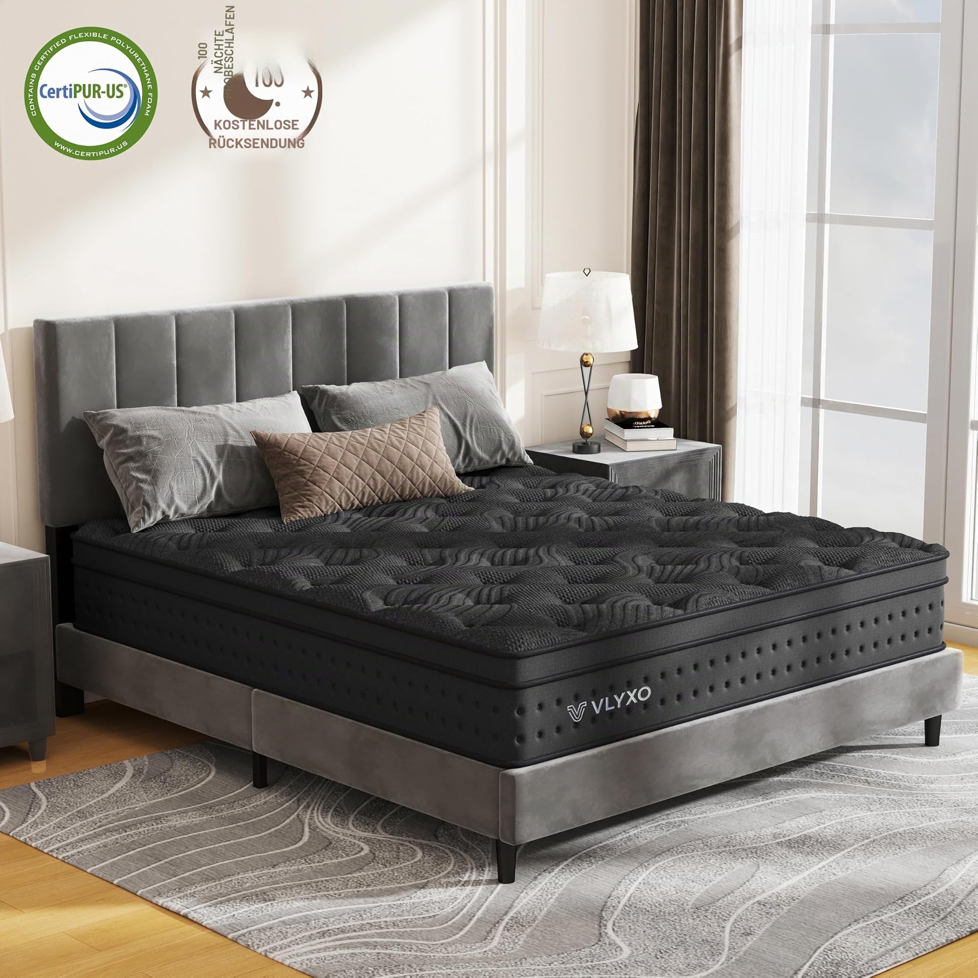 Matratze 140x200 cm Höhe 20 cm - 7 Zonen Taschenfederkern Härte H3 | Gel Memory Schaumstoff | Ergonomische | CertiPUR & Öko-TEX Zertifiziert | für Rücken und Seitenschläfer | Bewegungsisolierung