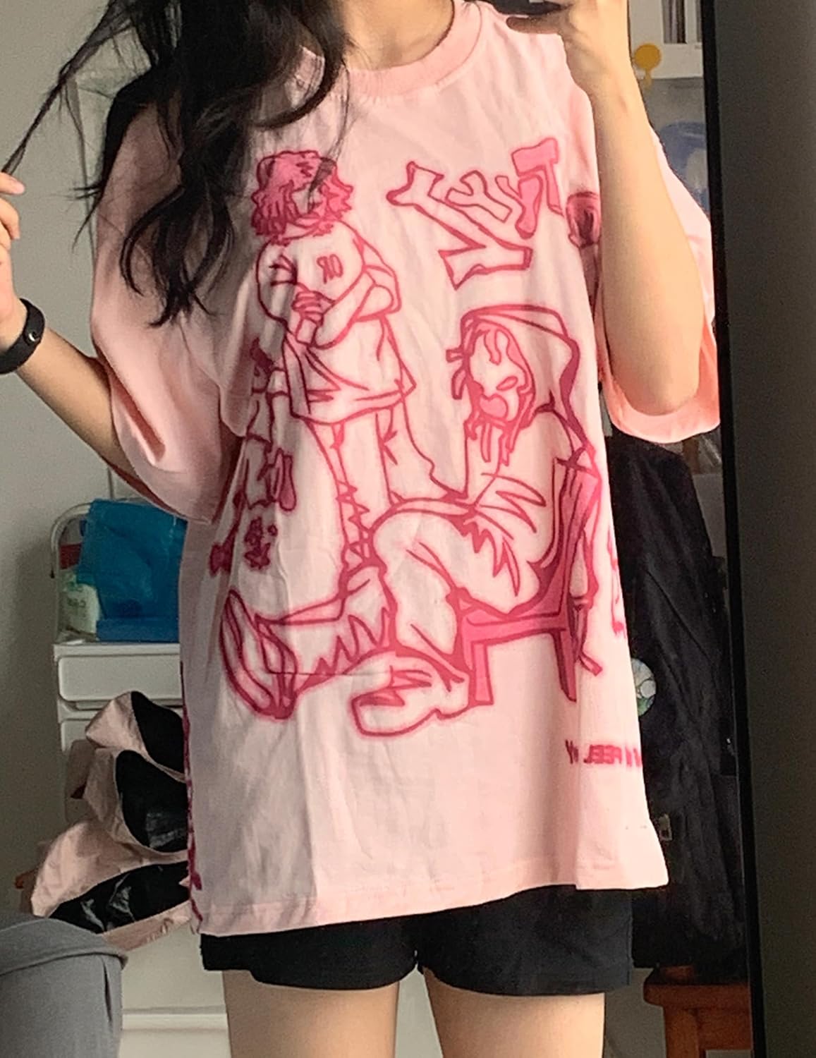 Vamtac Oversized Graphic Tees Y2k Vintage Tops for Men Streetwear Cotton T Shirts - Image 3