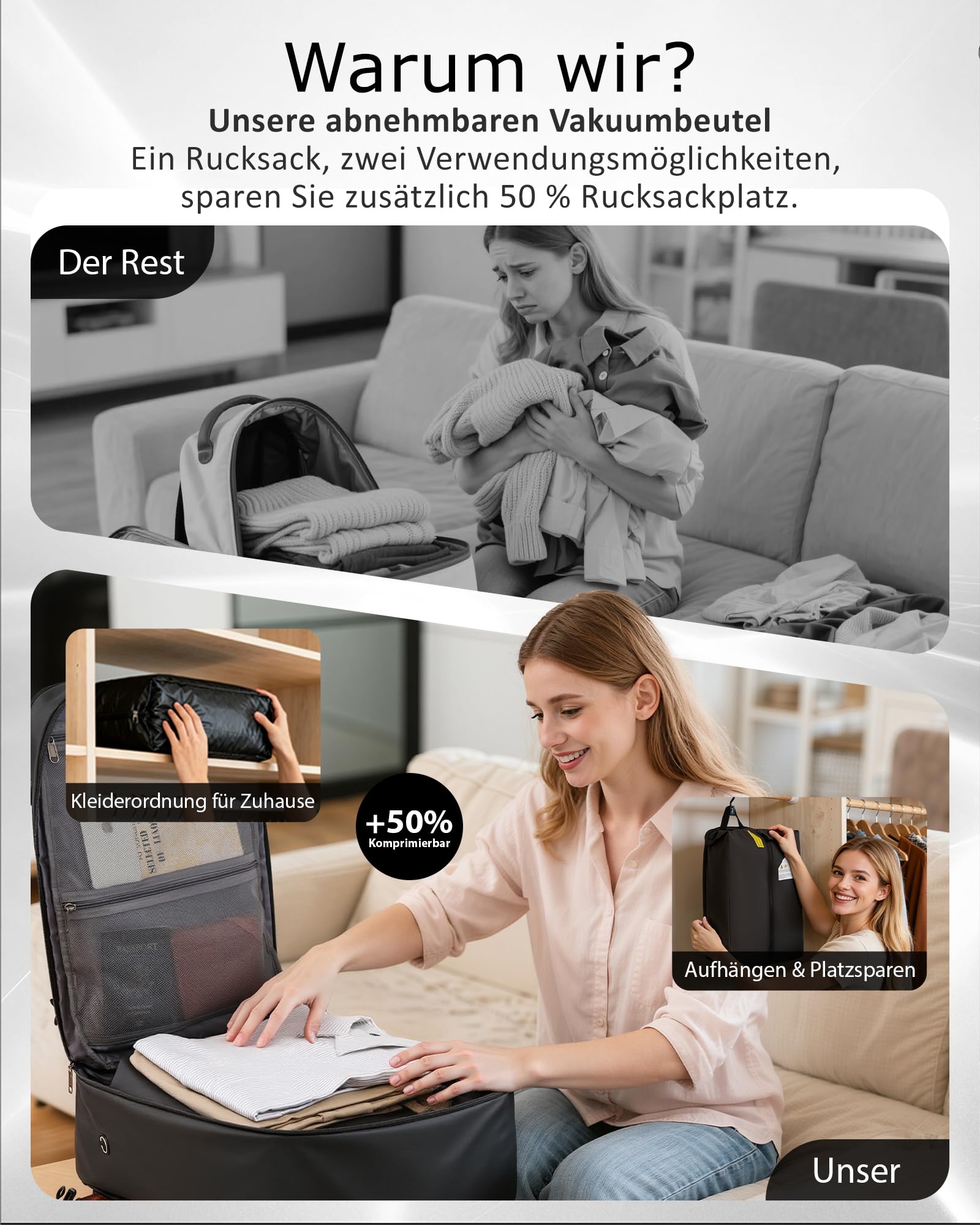 COOLIFE plecak podróżny do bagażu podręcznego dla Ryanair 40×20×25, 20L, mały plecak podróżny, kabinowy, plecak podróżny do samolotu, 20L, mała torba podręczna z przegródką na laptopa, na weekendowy