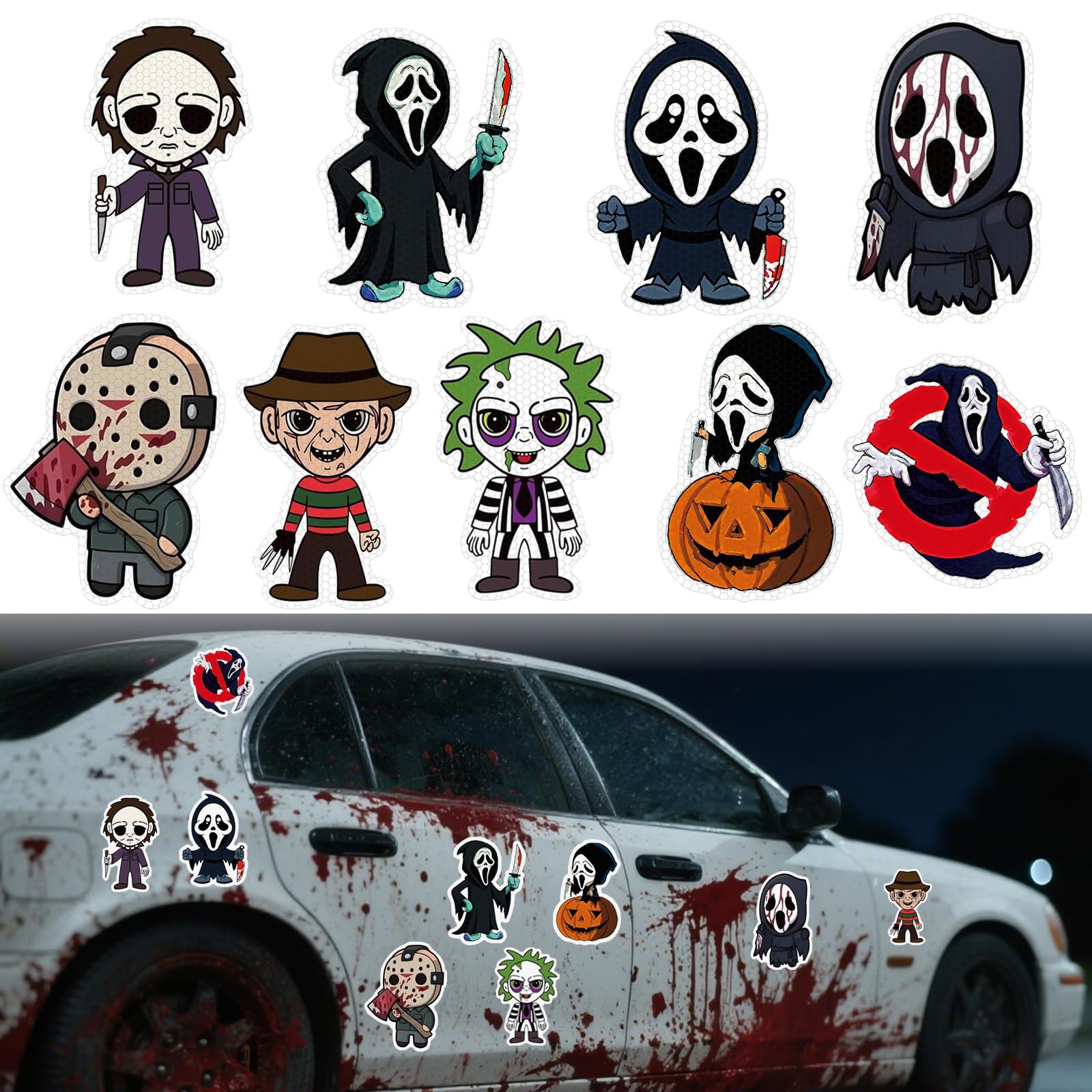 Amazon.com: ROMINVIC Halloween Car Magnet Decorations 9 Pcs,Ghost