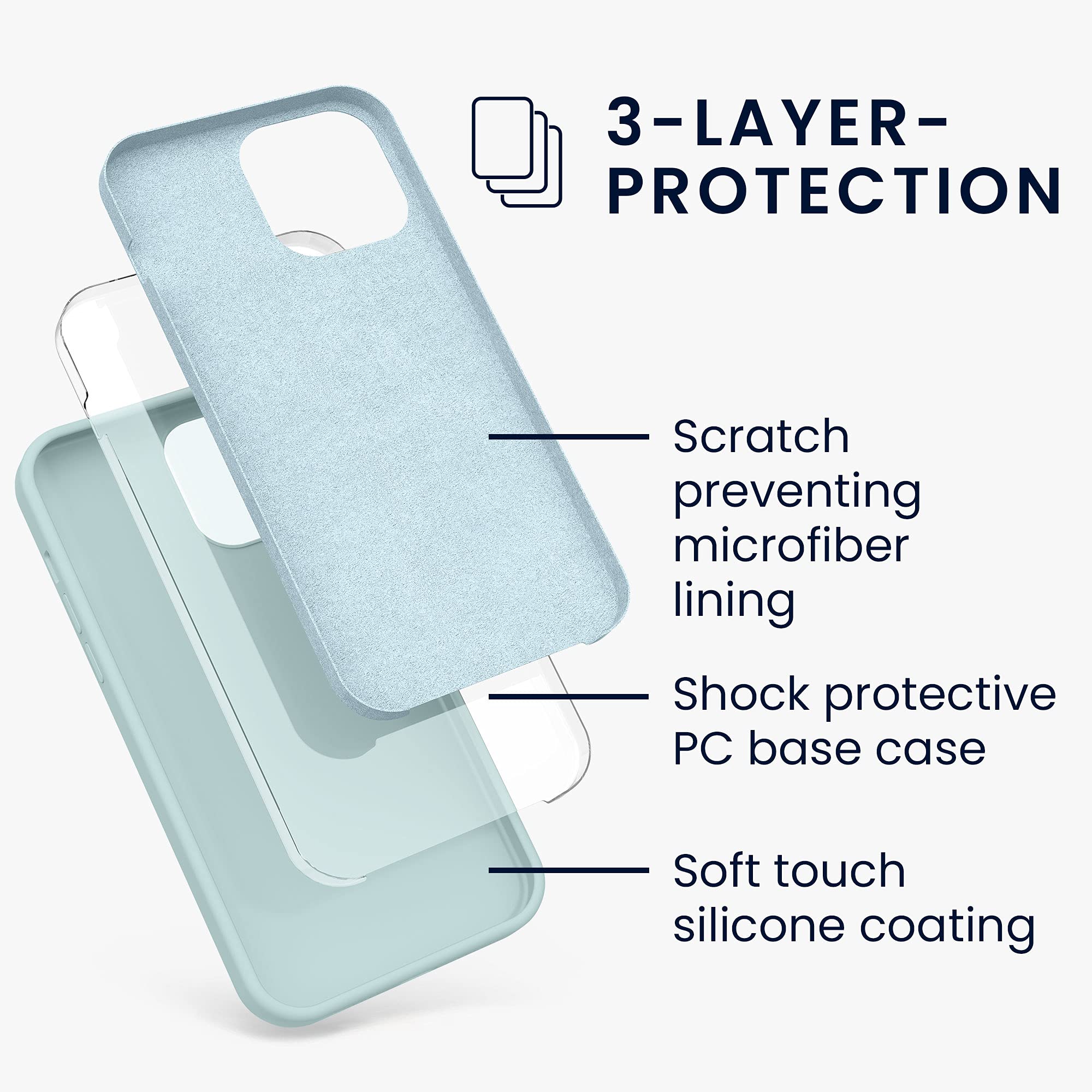 kwmobile Cover per Samsung Galaxy S21 Plus Custodia - Back Case per Smartphone in Silicone TPU - Protezione Gommata - menta freddo