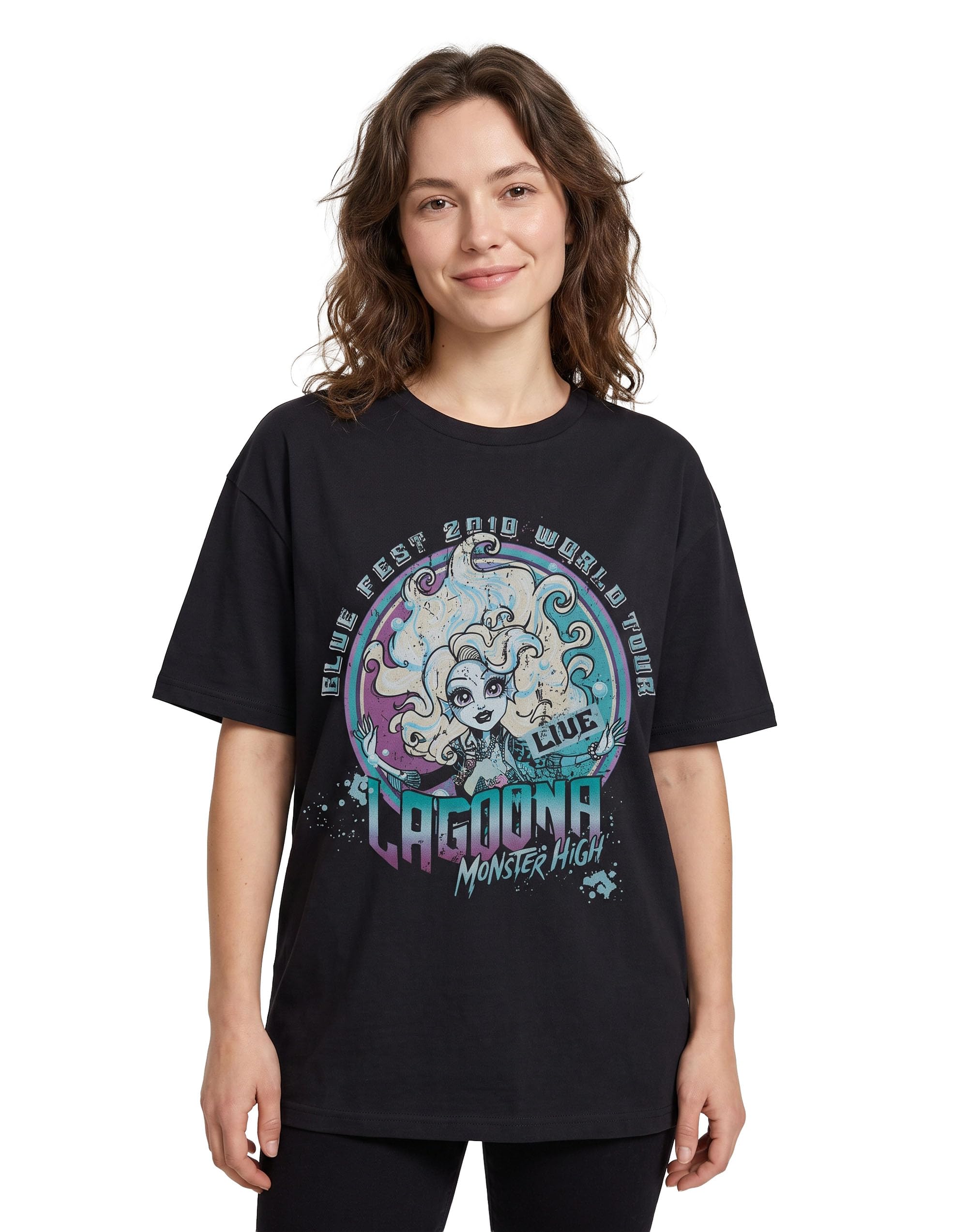 B&Q -  Monster High Womens Black Lagoona Short Sleeved T-Shirt (Large)