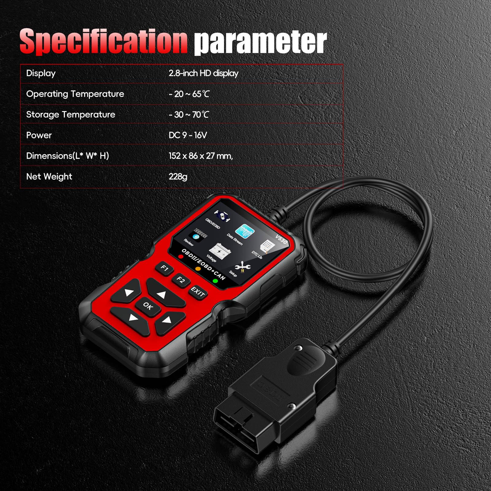 OBD2 Diagnosis para Hyundai Kona 2017 2018 2019 2020 2021 2022 2023 2024 2025 2026, Rápido Lectura Códigos Error, Portátil Diagnosis, Fiable Datos en Tiempo Real, Scanner OBD2,Red