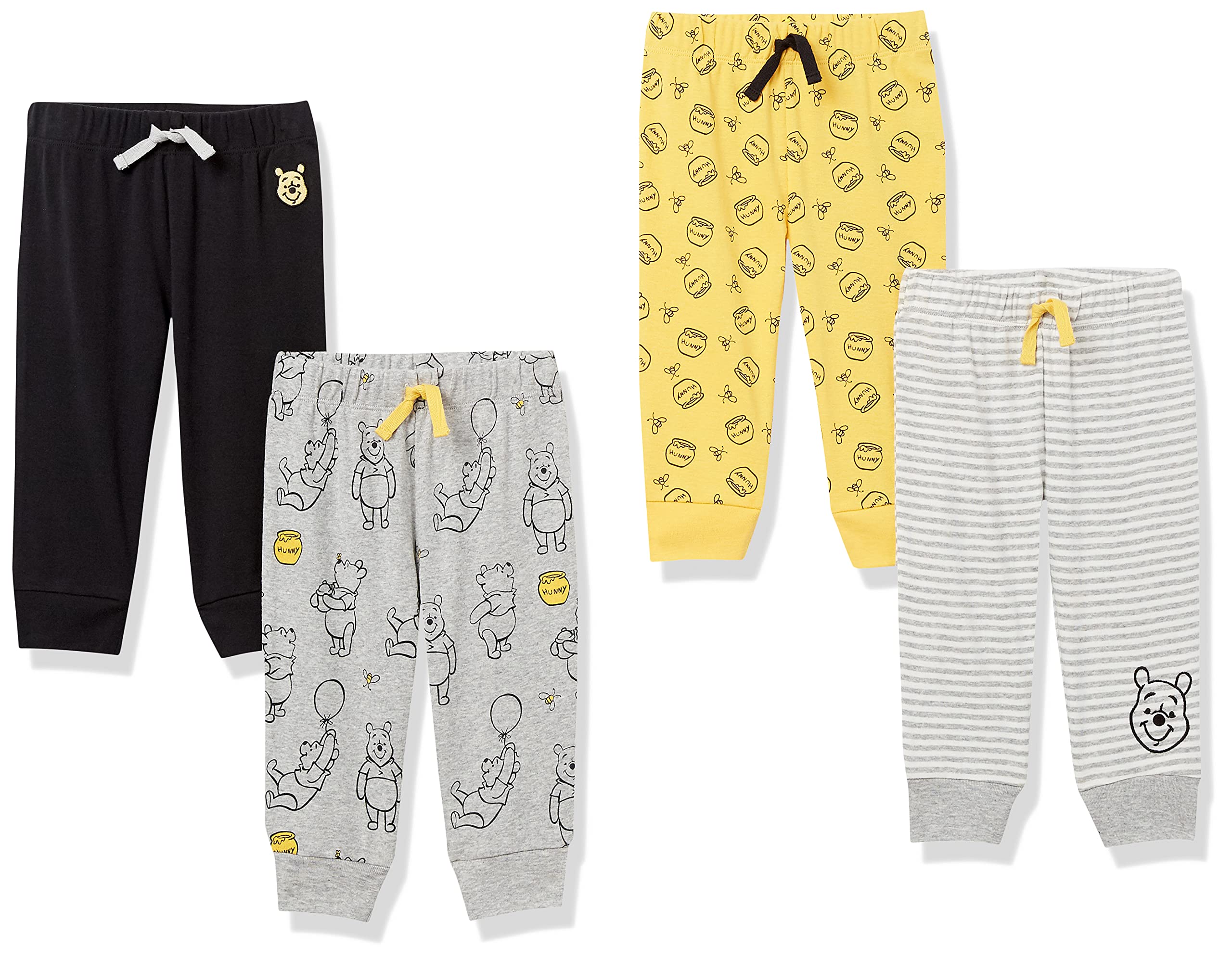 Amazon Essentials Disney | Marvel | Star Wars Baby Boys' Trousers, Pack of 4, Winnie the Pooh Oh Bother!, Premature