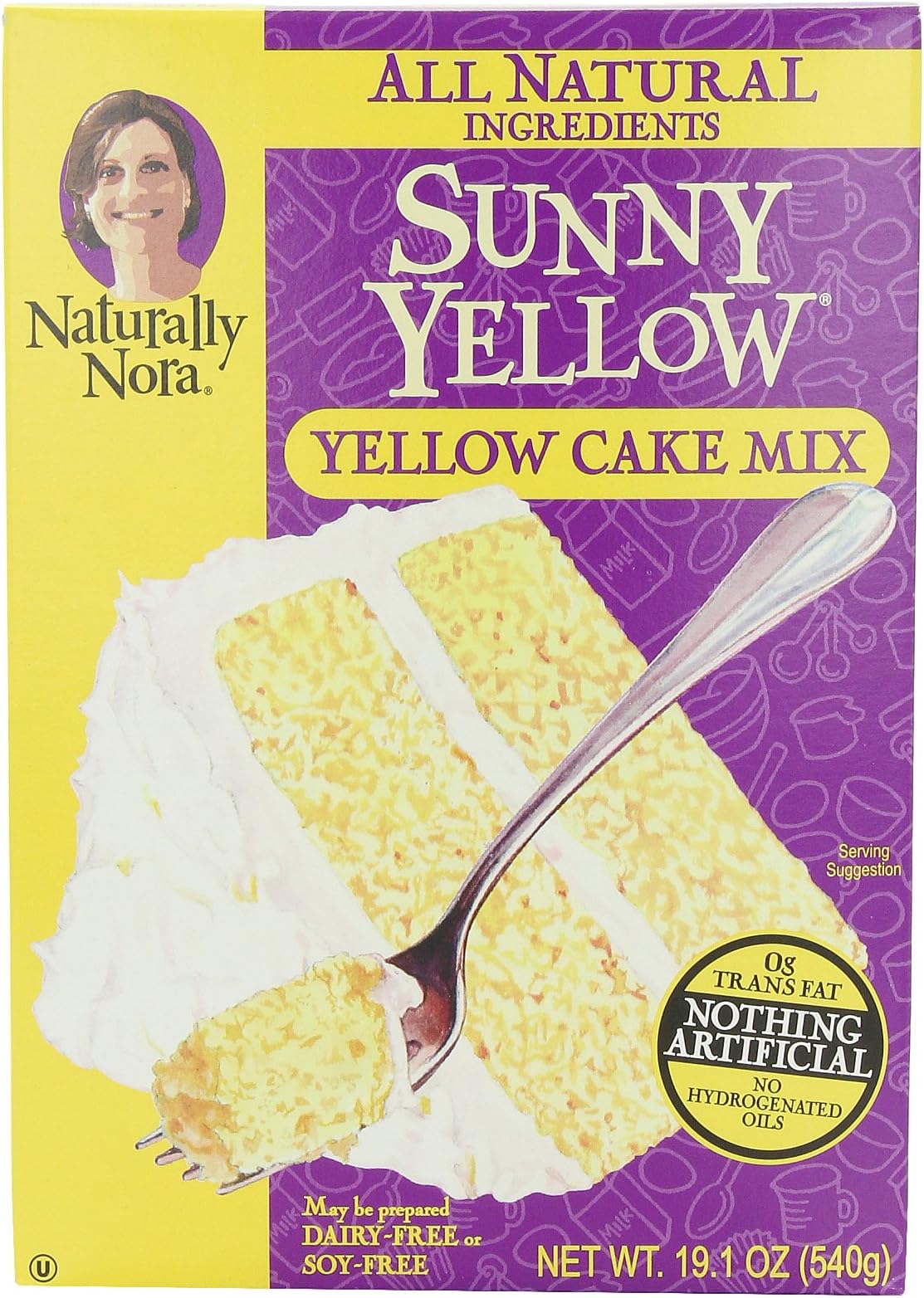 Naturally Nora Sunny Yellow Cake Mix, 19.1-Ounce Boxes (Pack of 6)