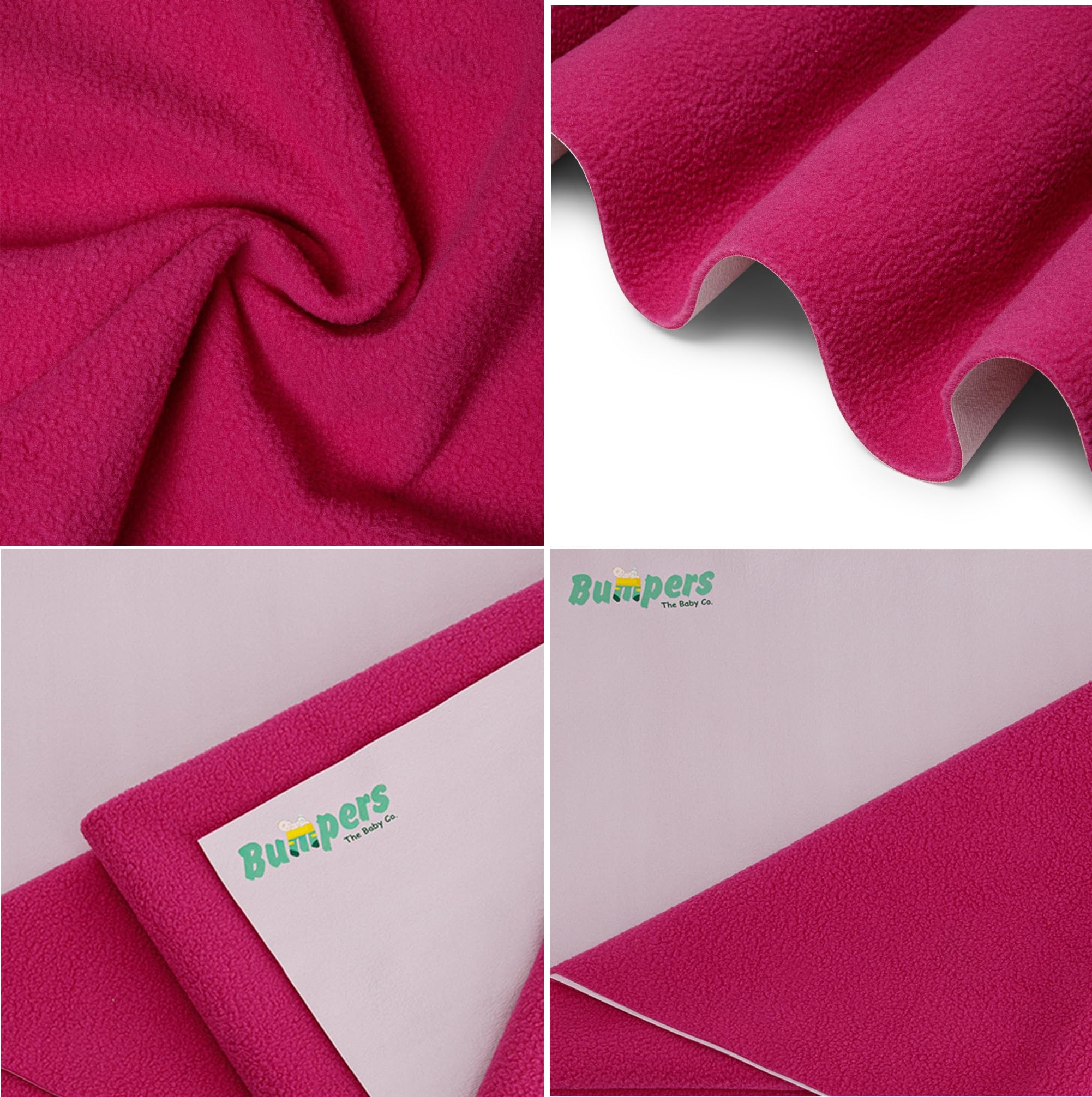 Bumpers Waterproof Quick Dry Sheet for Baby| Bed Pad Extra Absorbent Washable Matress Protector| Baby Bed Protector Sheet for Toddler Children (Rani Pink, Medium (100x70 cm)) - Image 3 thumbnail