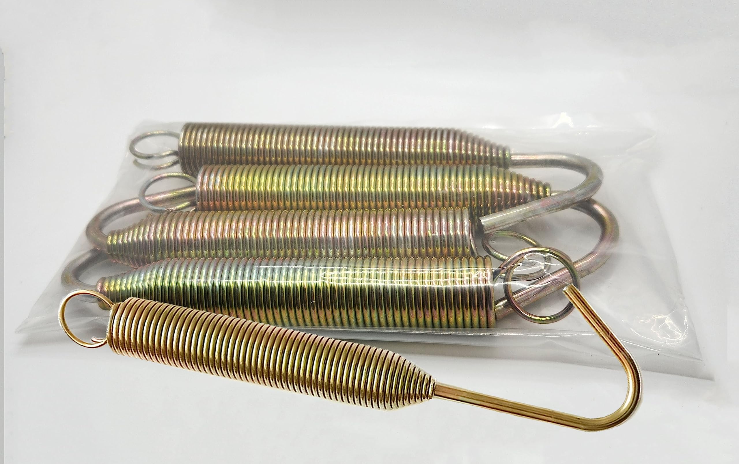 Tonbag, 4 molle di estensione da 29 mm x 144 mm, estensione a molla da 2,8 mm, in acciaio zincato e gancio girevole a molla in acciaio zincato