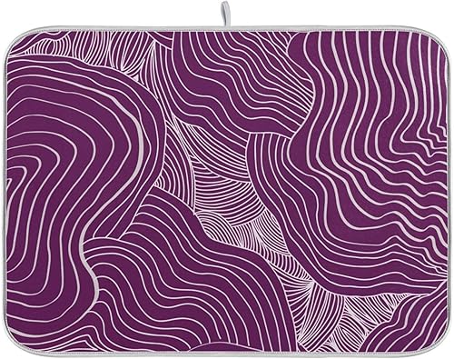 Miniatura 1 de pnyoin Tapete de secado de platos de 18 x 24 pulgadas, tapete de café para ocultar manchas con estilo de flor vintage, tapete de secado fácil de