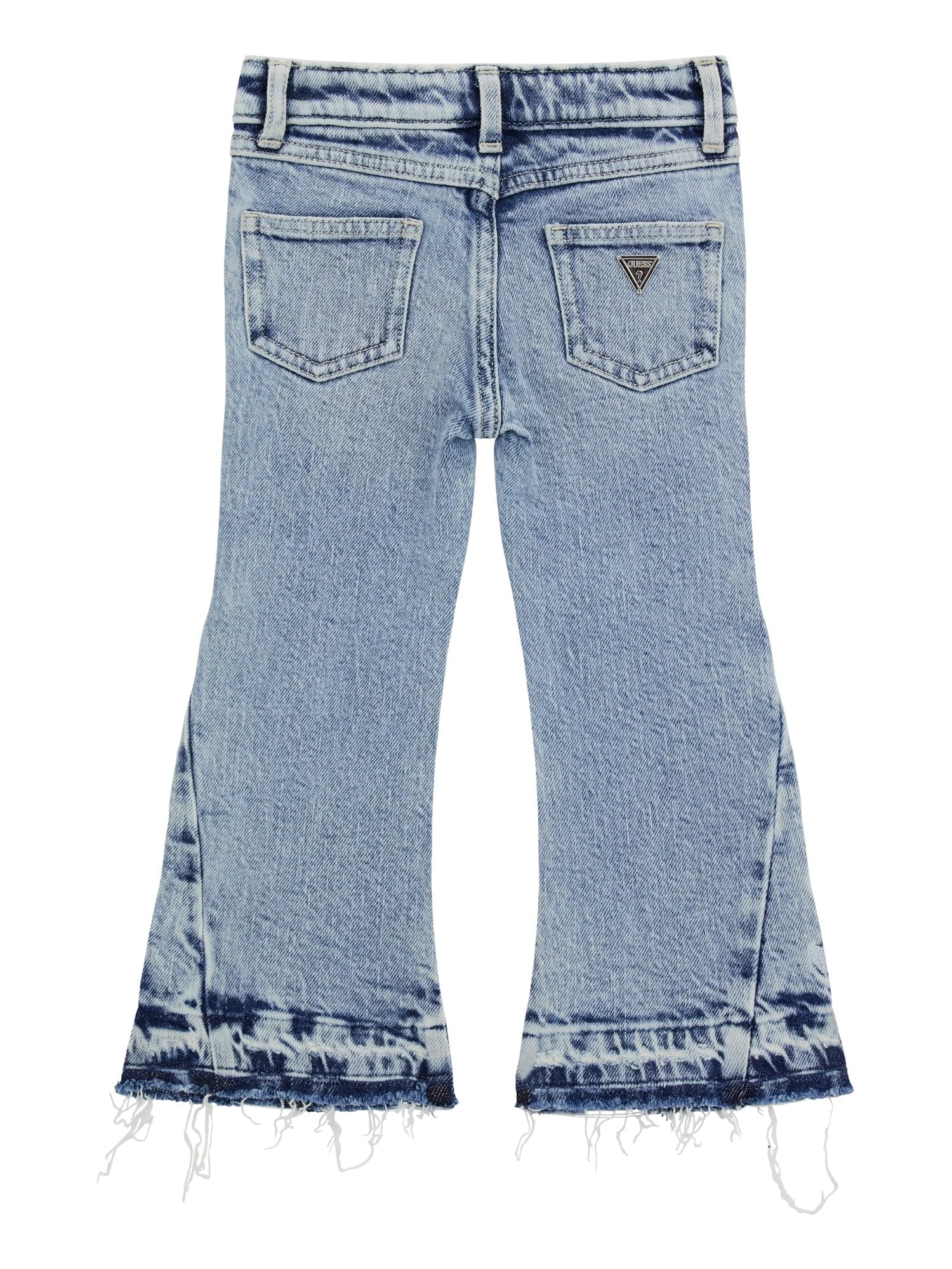 GUESS Pantalones acampanados bordados de mezclilla elástica para niña