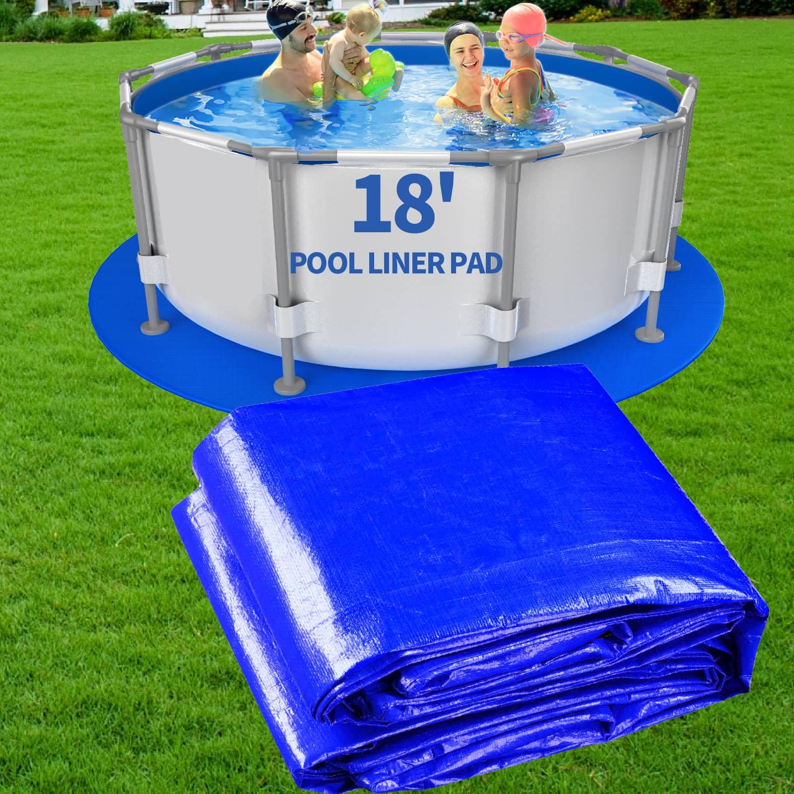 18FT Round Pool Liner Pad for Above Ground Pools