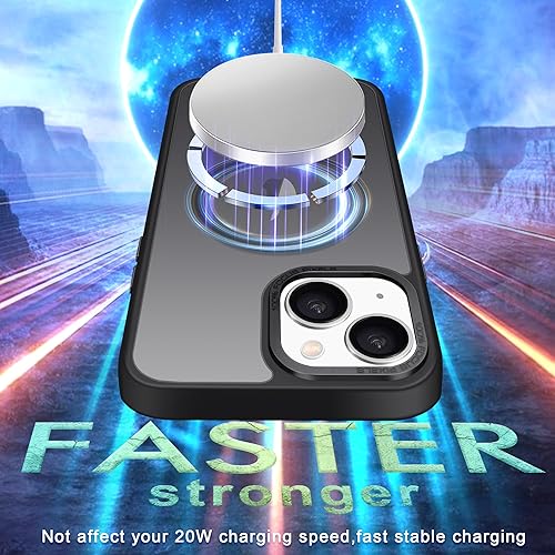 Miniatura 9 de Casewind Funda magnética para iPhone 14 y iPhone 13, probada en caídas de grado militar compatible con MagSafe, funda delgada translúcida mate para