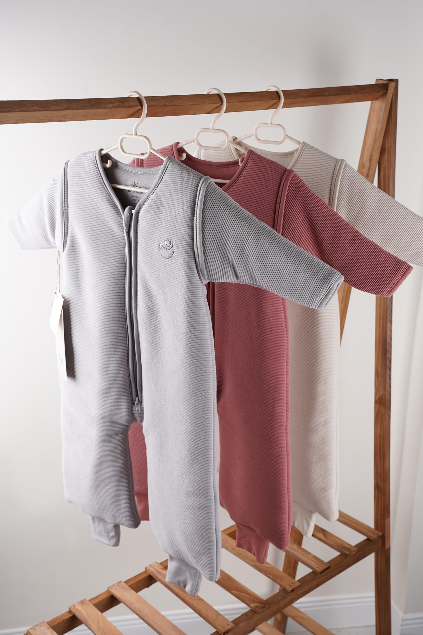 Babyschlafsack – Schlafsack mit Füßen, Schlafsack Baby aus 100% Baumwolle, Premium Unisex Design, 3 TOG Winter, mit abnehmbaren Ärmeln, OEKO-TEX Standard zertifiziert