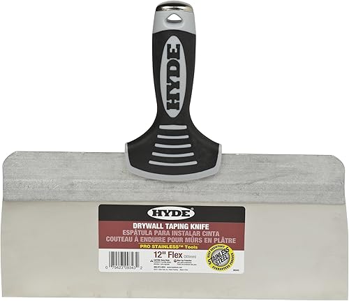 Hyde Tools 09343 - Cuchillo de cinta de acero inoxidable (12.0 in, con parte trasera extruida), color azul