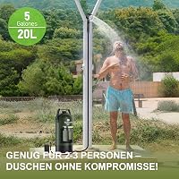 Tadomoe 20L Napelemes Kemping Zuhany Pumpával - Hordozható PVC Zuhanyzó Táskával és Zuhanyfejjel, Kempingezéshez, Túrázáshoz, Utazáshoz, Zöl 4