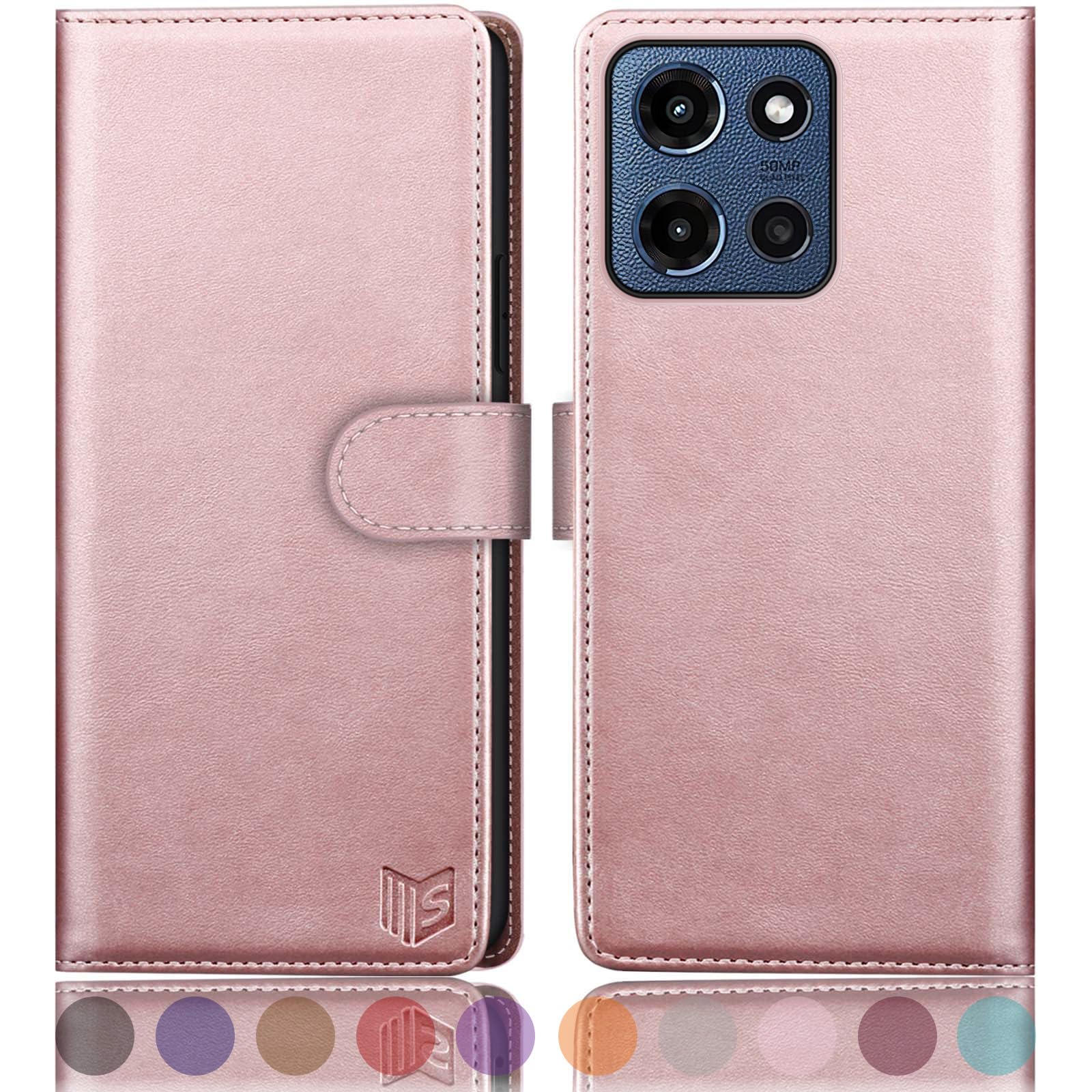 SUANPOT Compatible with Moto G 5G 2025/Moto G Play 2026 Wallet case with RFID Blocking Credit Card Holder,Flip Book PU Leather Protective Cover Women