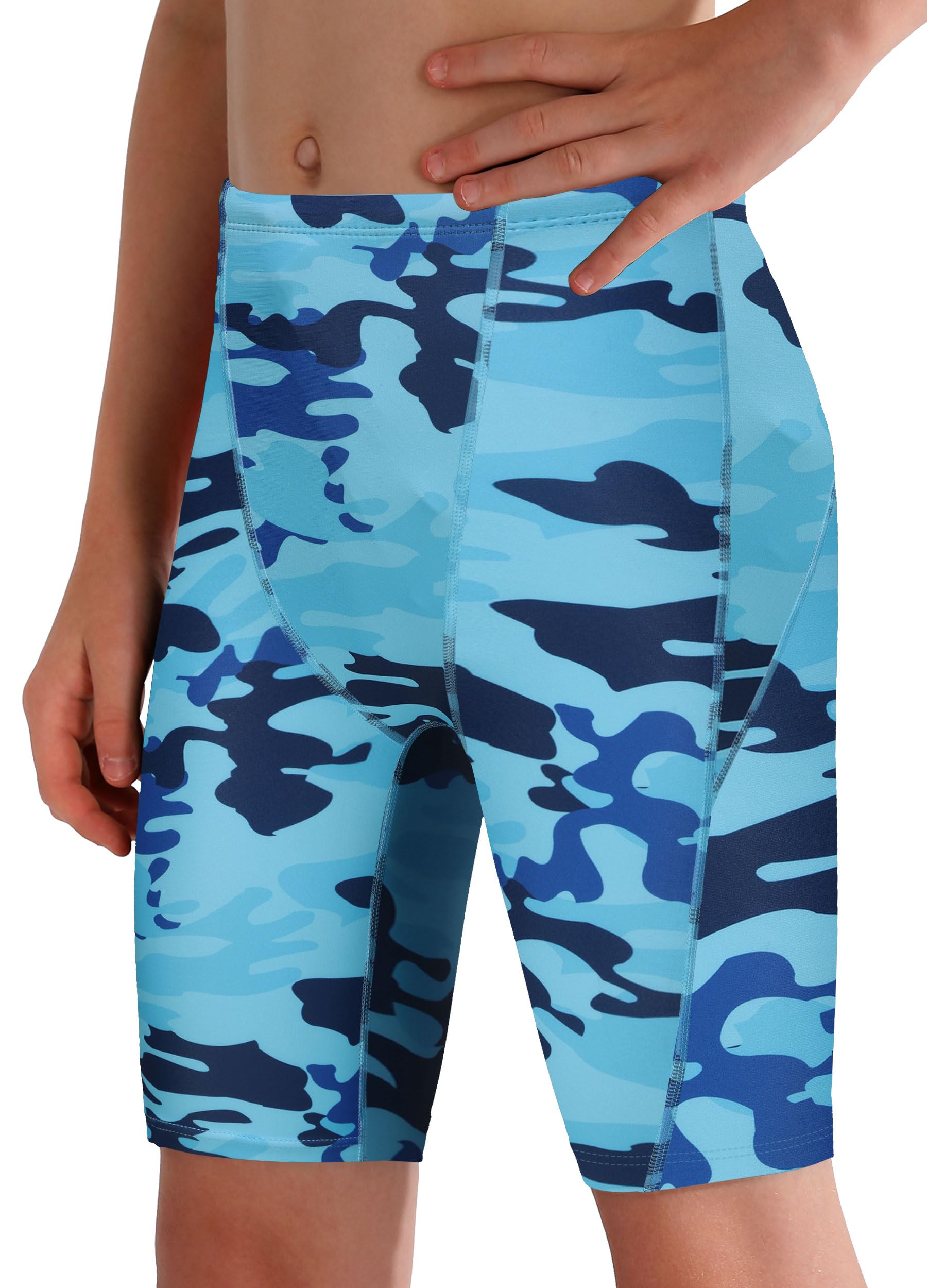 MIVEI Boys Swim Jammers - Youth Competitive Swim Racing Team Swimming Shorts Swimsuit Trunks Bathing Suit Quick Dry UPF 50+