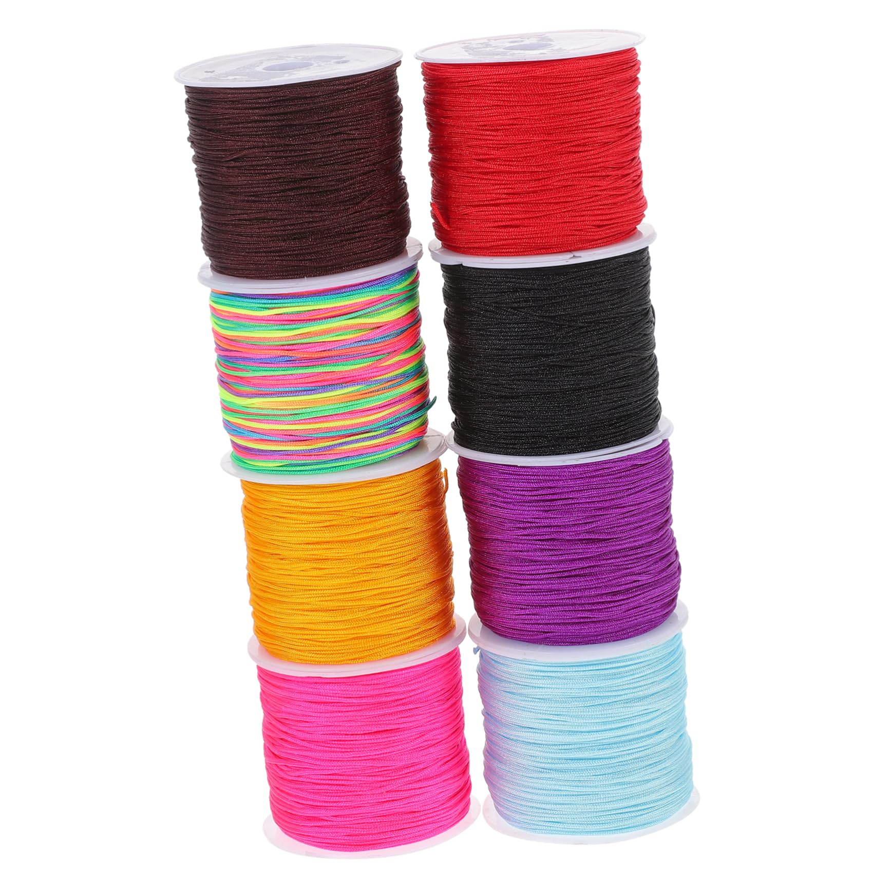 SHINEOFI Cuerda Trenzada Keyring Hilo De Tejer De Colores Hilo De Ganchillo para Tejer Hilo De Ganchillo Bricolaje Hilo Grueso para Tejer Hilo De Tejer Grueso Nylon 8 Rollos*4