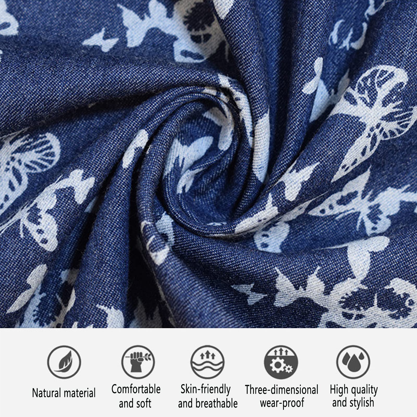Tela vaquera para coser 100% algodón, tela vaquera fina, patrón de mariposa, tela estampada para ropa de verano, tela de costura creativa para manualidades, disfraces y decoración del hogar (tamaño: