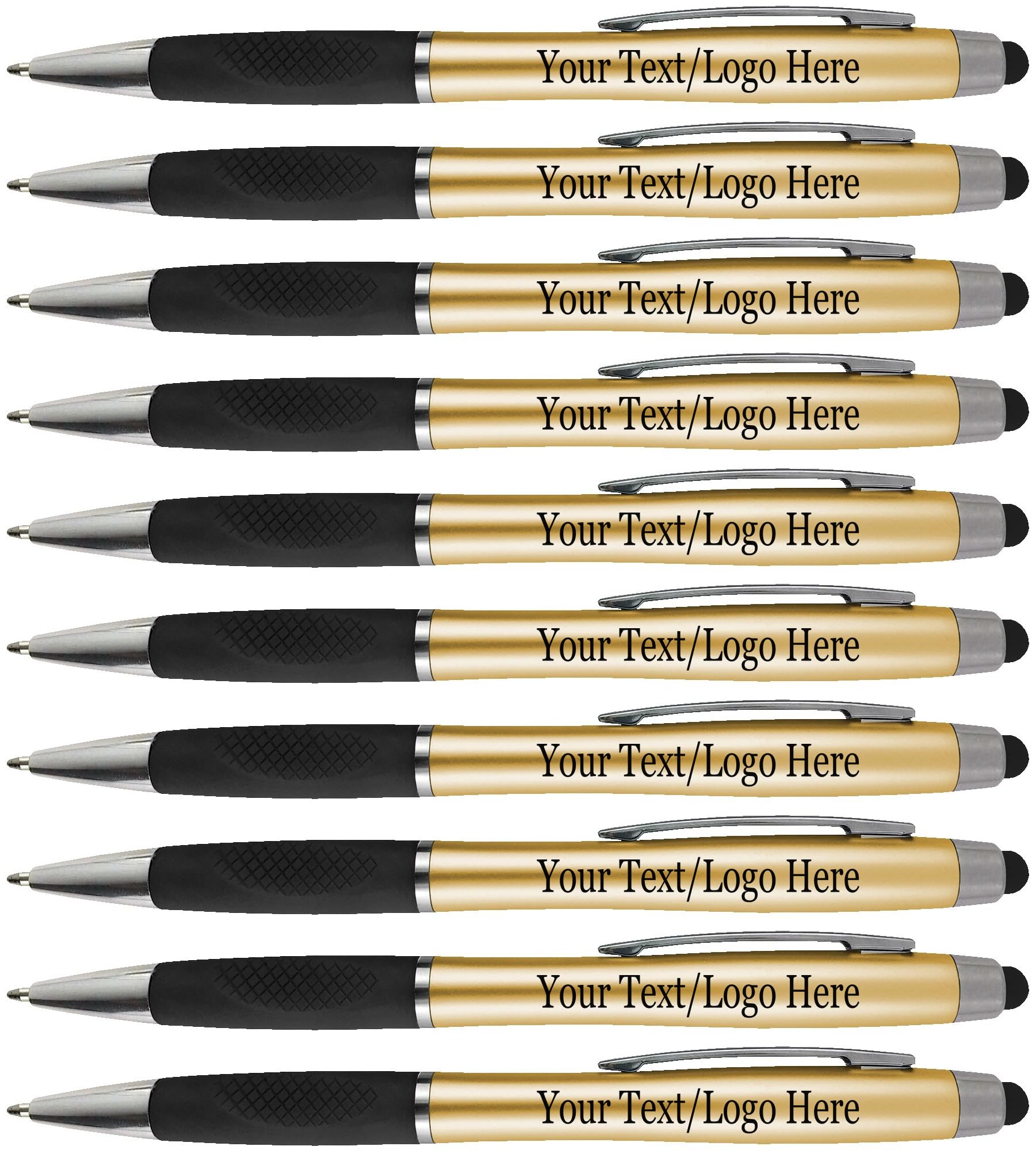 Personalized Pens With your Custom Logo or Text-300 Pack Bulk-for Businesses, Parties, and Events, 2 in 1 Ballpoint Pen + Capacitive Stylus Compatible