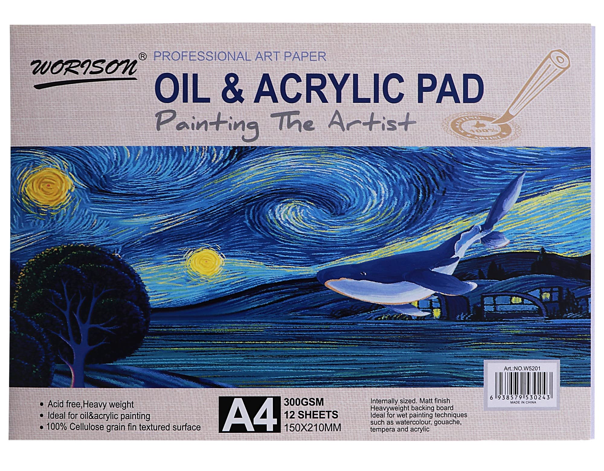 Worison A4 Size 300 Gsm Painting Paper Pad with Bleed Proof Canvas Texture for Oil and Acrylic Painting,Drawing,Coloring (B0BT22BWVC) Amazon Price History, Amazon Price Tracker