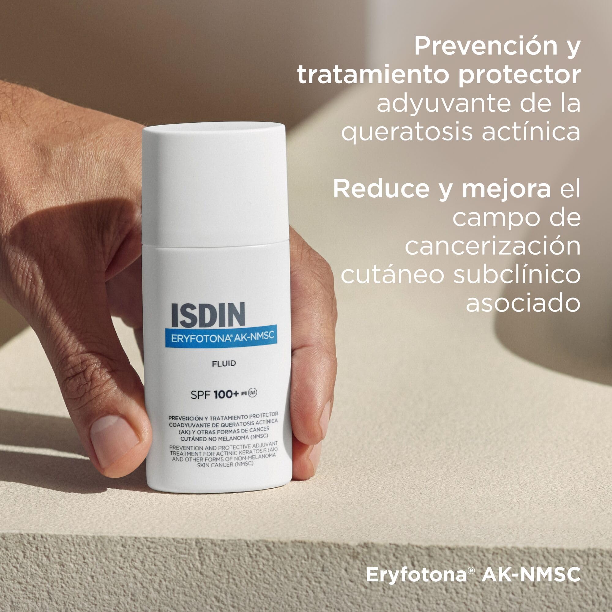 Eryfotona AK-NMSC Fluid SPF 100+ Protector Solar Facial Con Muy Alta Protección Para La Prevención Y Reparación Del Daño Actínico, Crema Solar Con DNA Repairsomes -50 ml