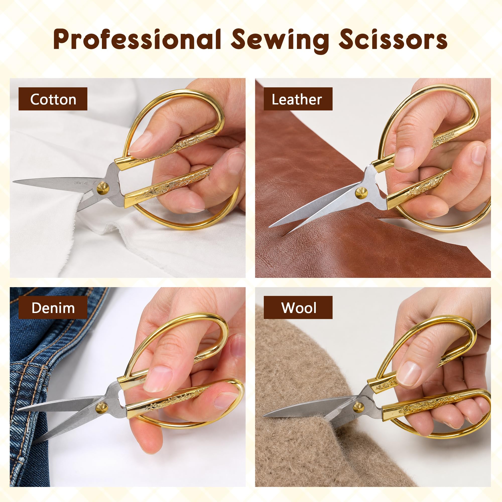 BTU Kit de costura caja cesta, kit de herramientas de reparación de costura de madera para el hogar, kit de costura universal para principiantes, accesorios para mujeres, hombres, adultos, niños