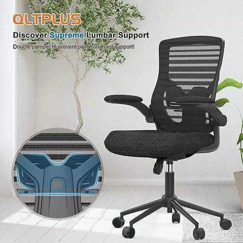 Miniatura 4 de Silla de oficina ergonómica para largas horas y alivio del dolor de espalda baja, cojín de asiento de espuma viscoelástica, soporte lumbar acolchado