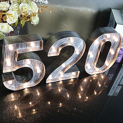Miniatura 5 de Letras iluminadas con luces LED de marquesina gris plateado para cafetería, boda, fiesta de cumpleaños, lámpara de Navidad, decoración de iniciales